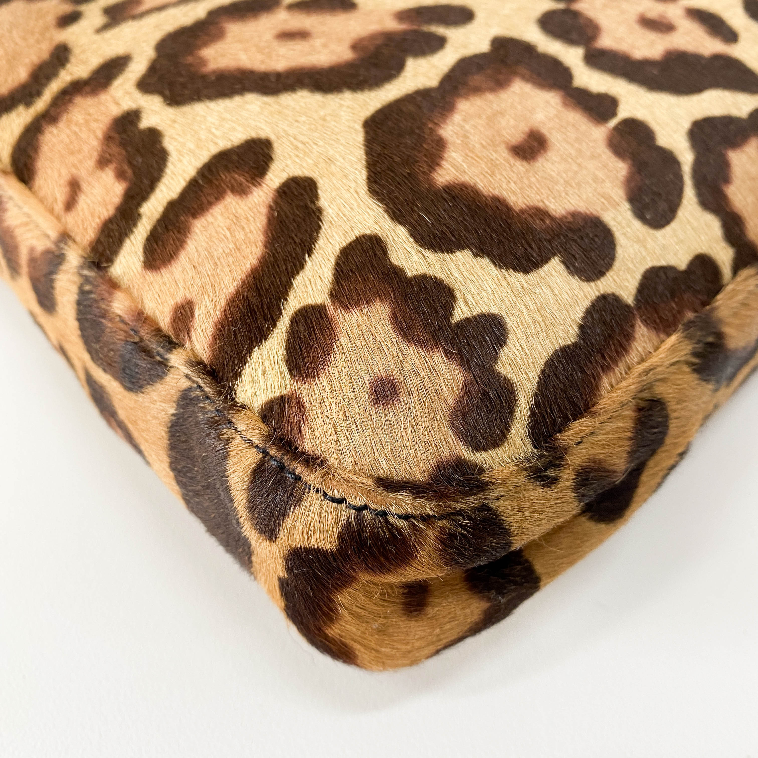 Baguette Leopard Pony Hair Hobo Shoulder Bag