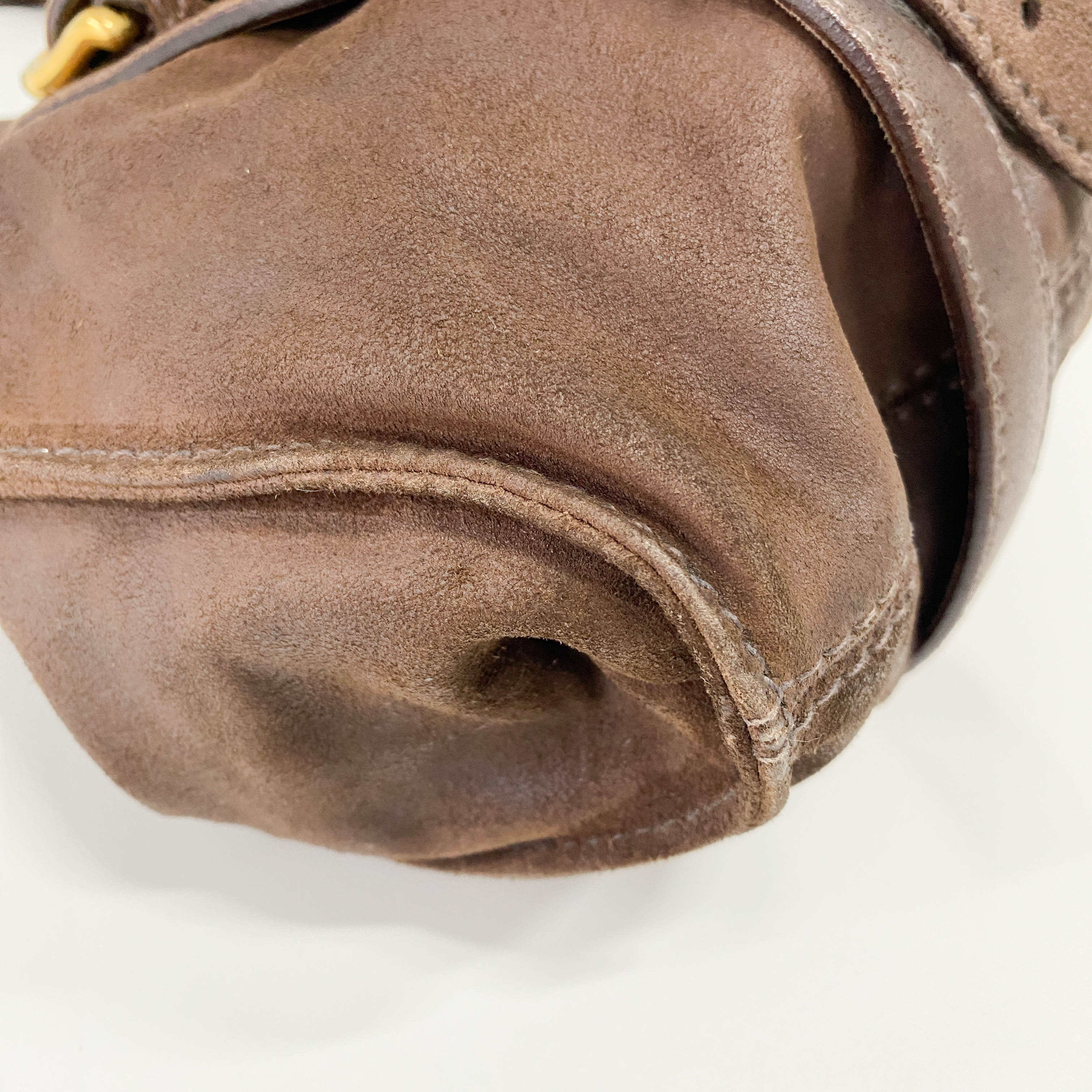 Brown Suede Shoulder Bag