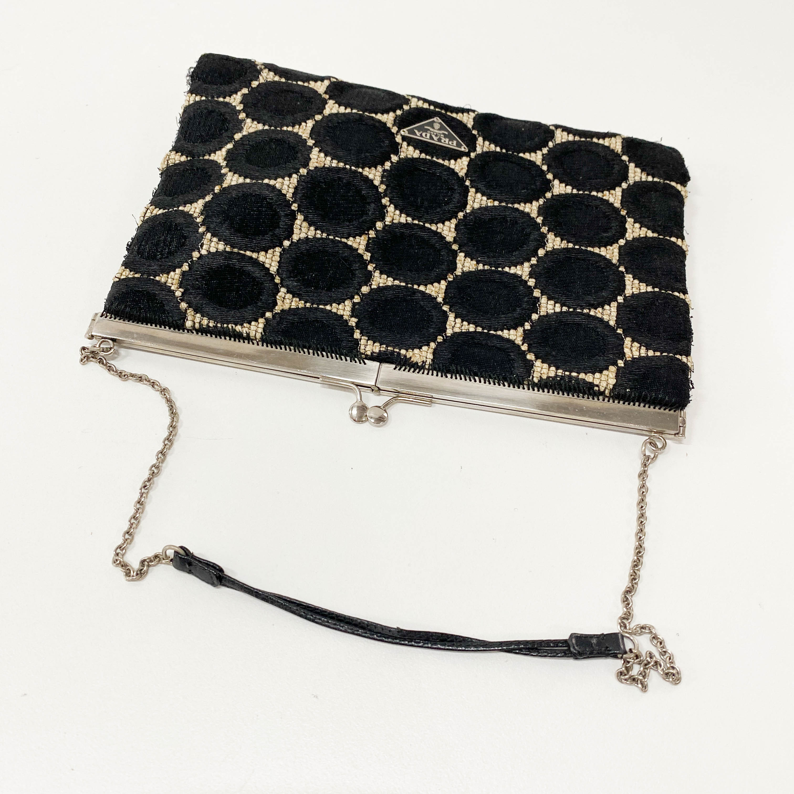 Circle Print Chain Shoulder Bag