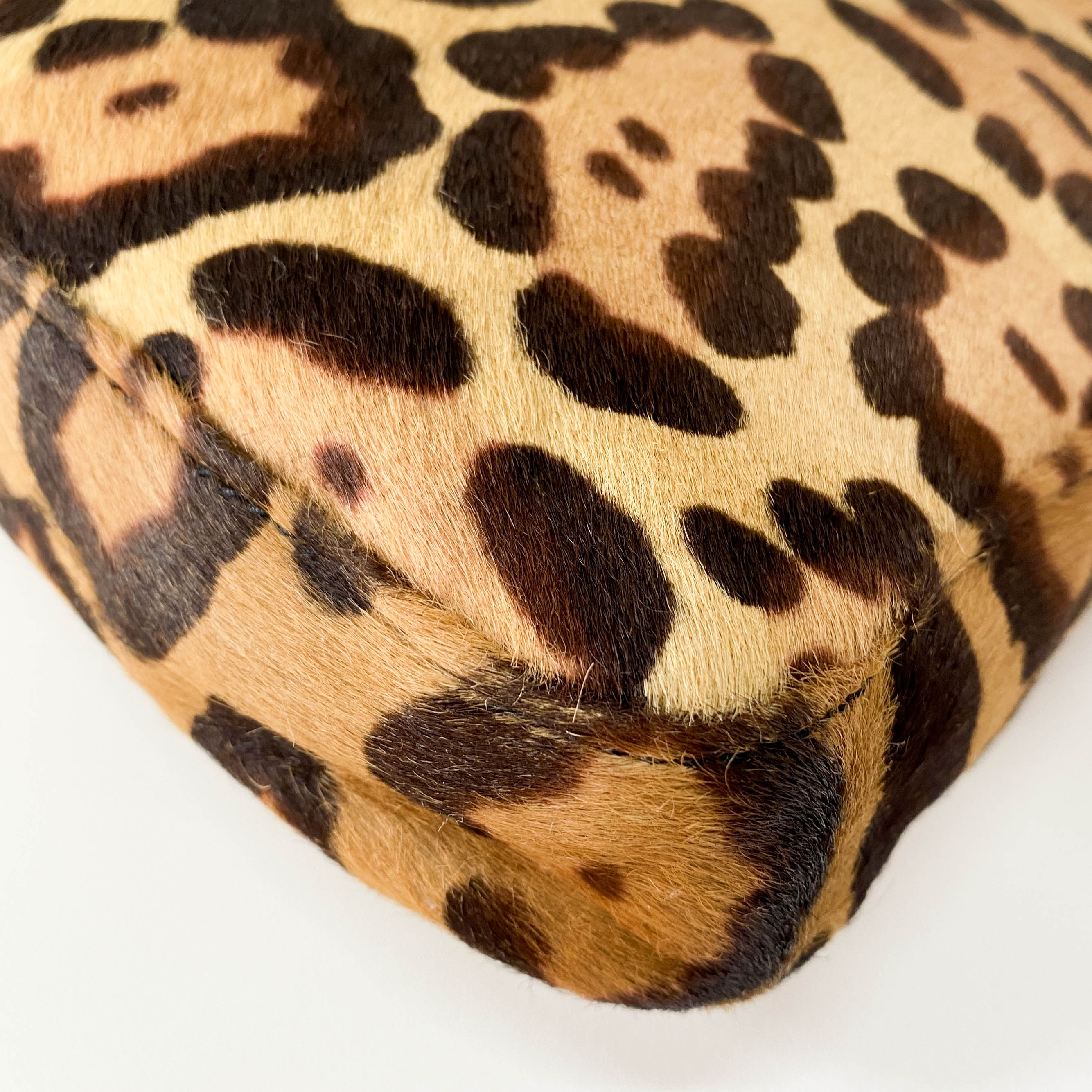 Baguette Leopard Pony Hair Hobo Shoulder Bag