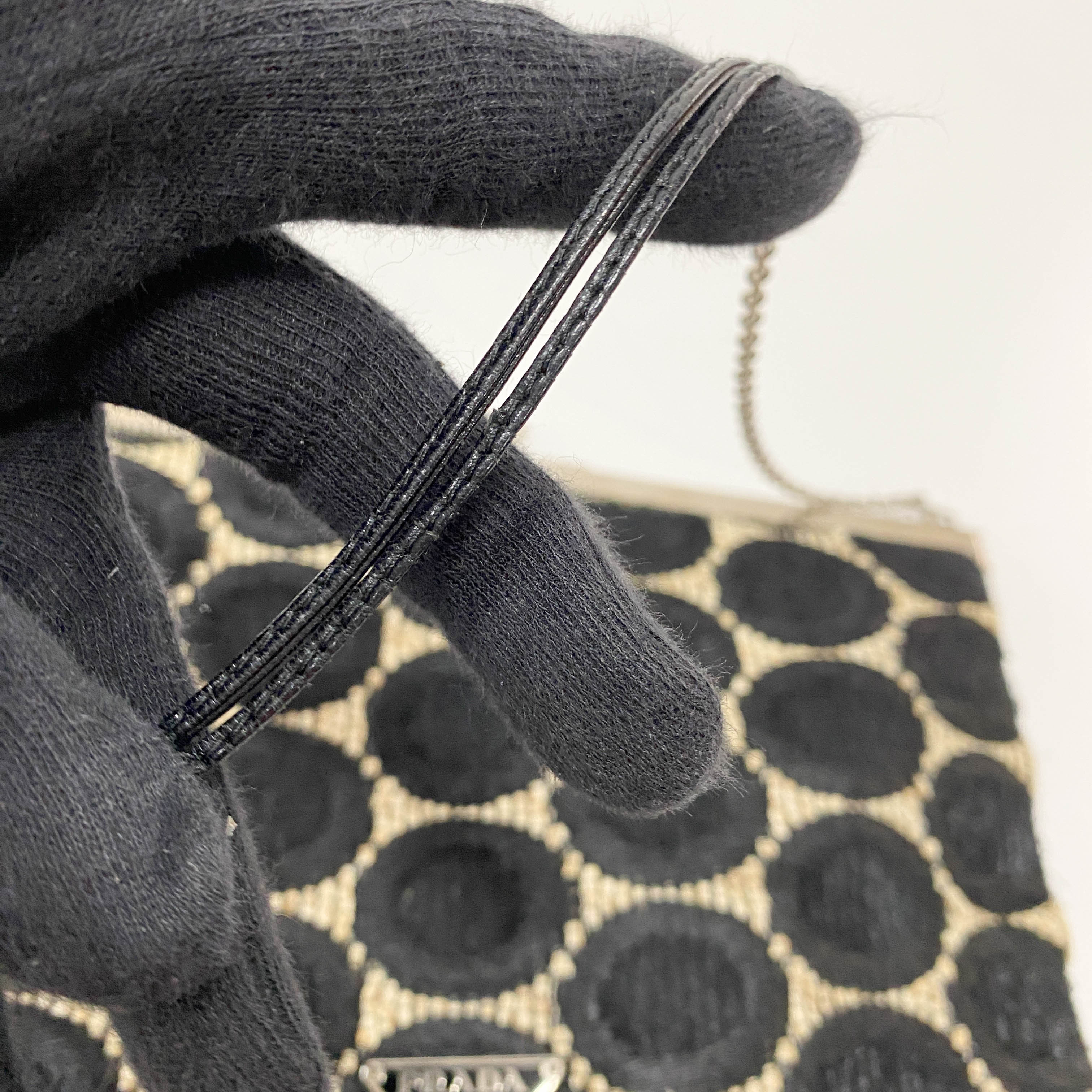 Circle Print Chain Shoulder Bag