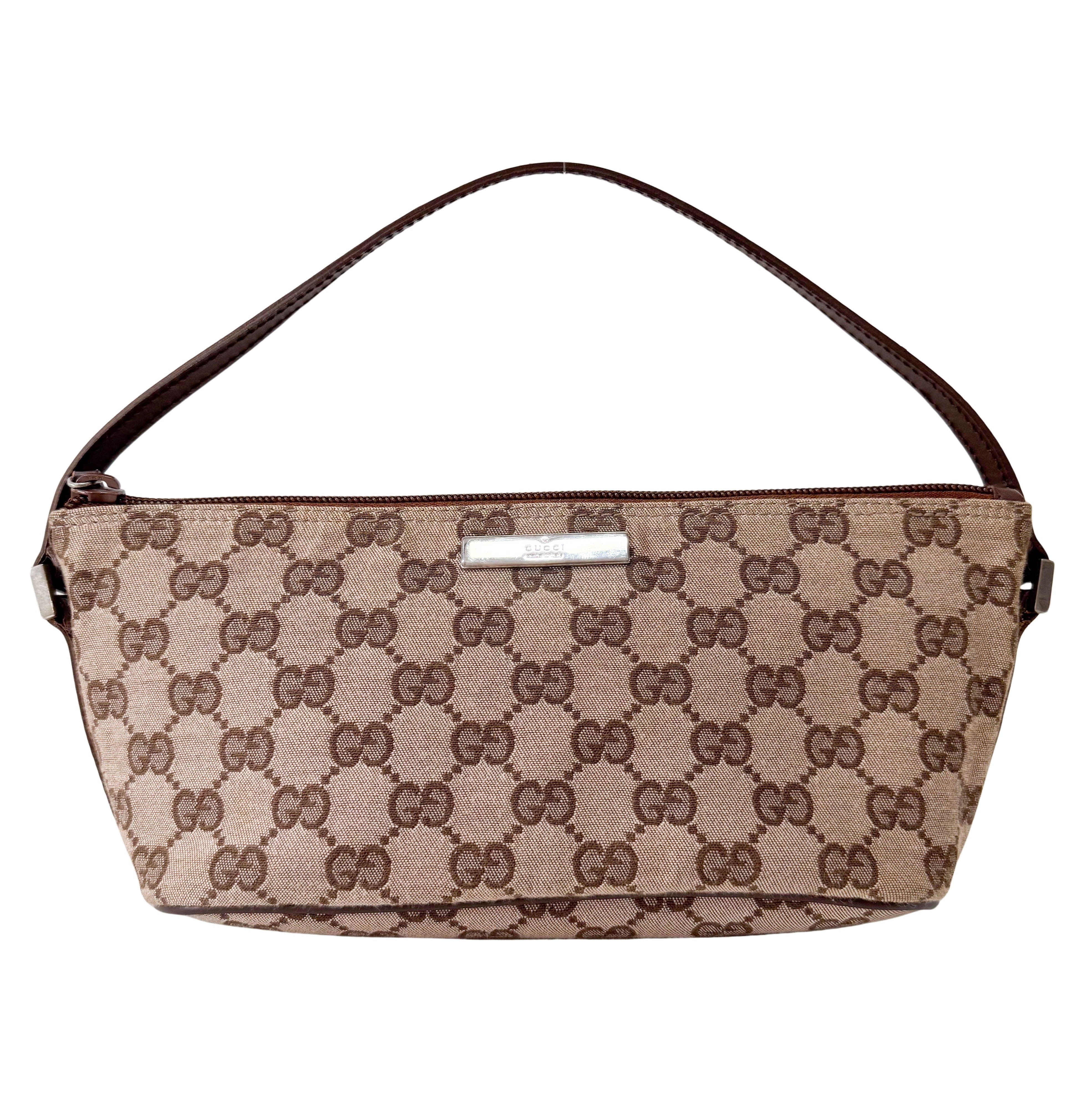 Boat Brown GG Canvas Pouch Shoulder Bag