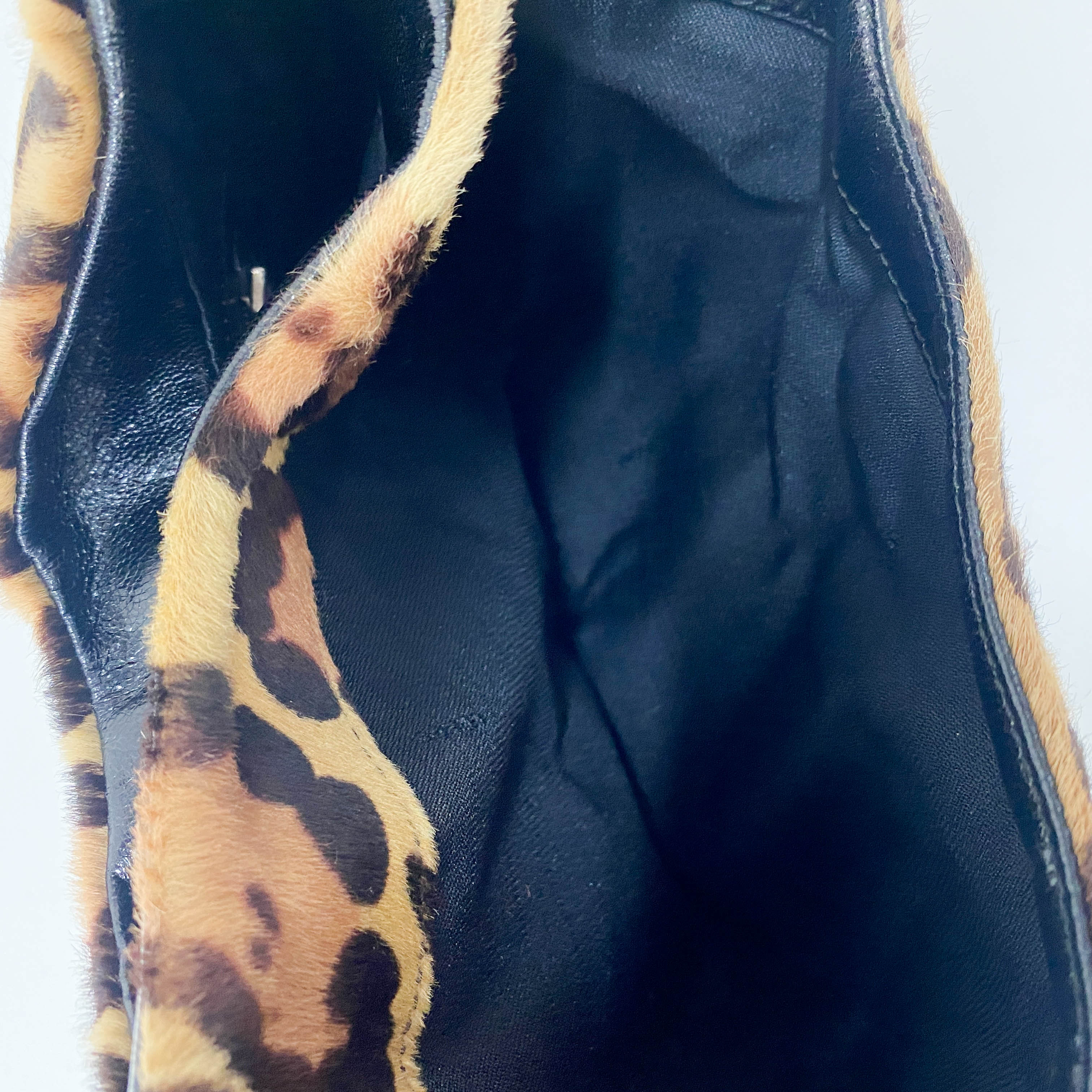 Baguette Leopard Pony Hair Hobo Shoulder Bag