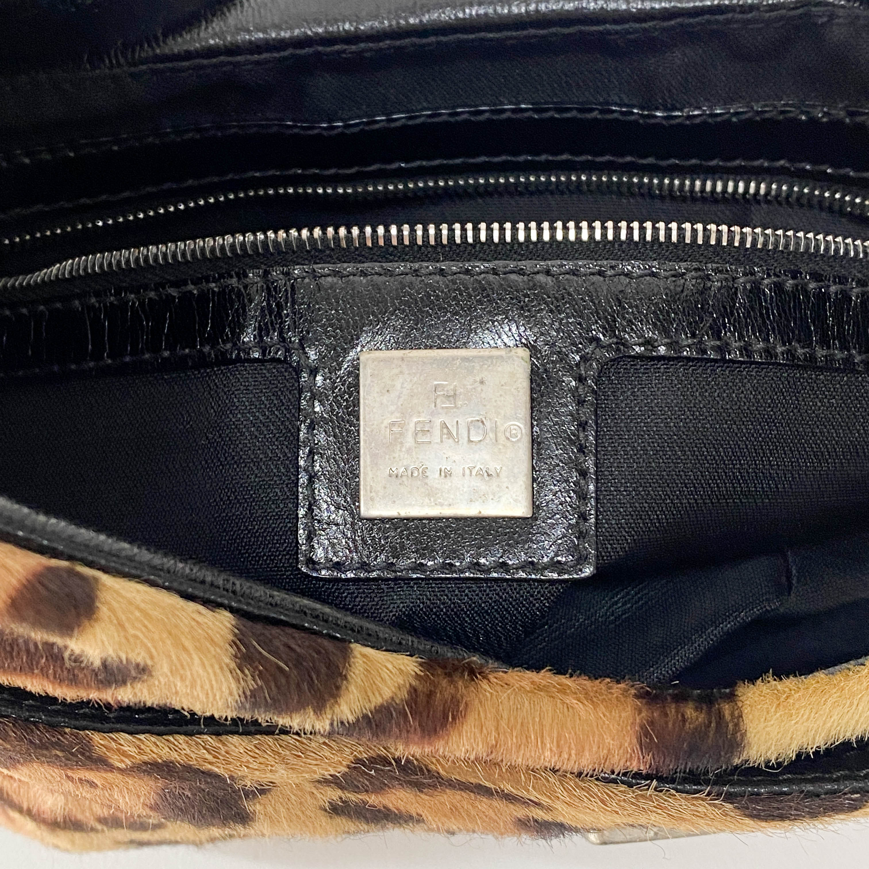 Baguette Leopard Pony Hair Hobo Shoulder Bag