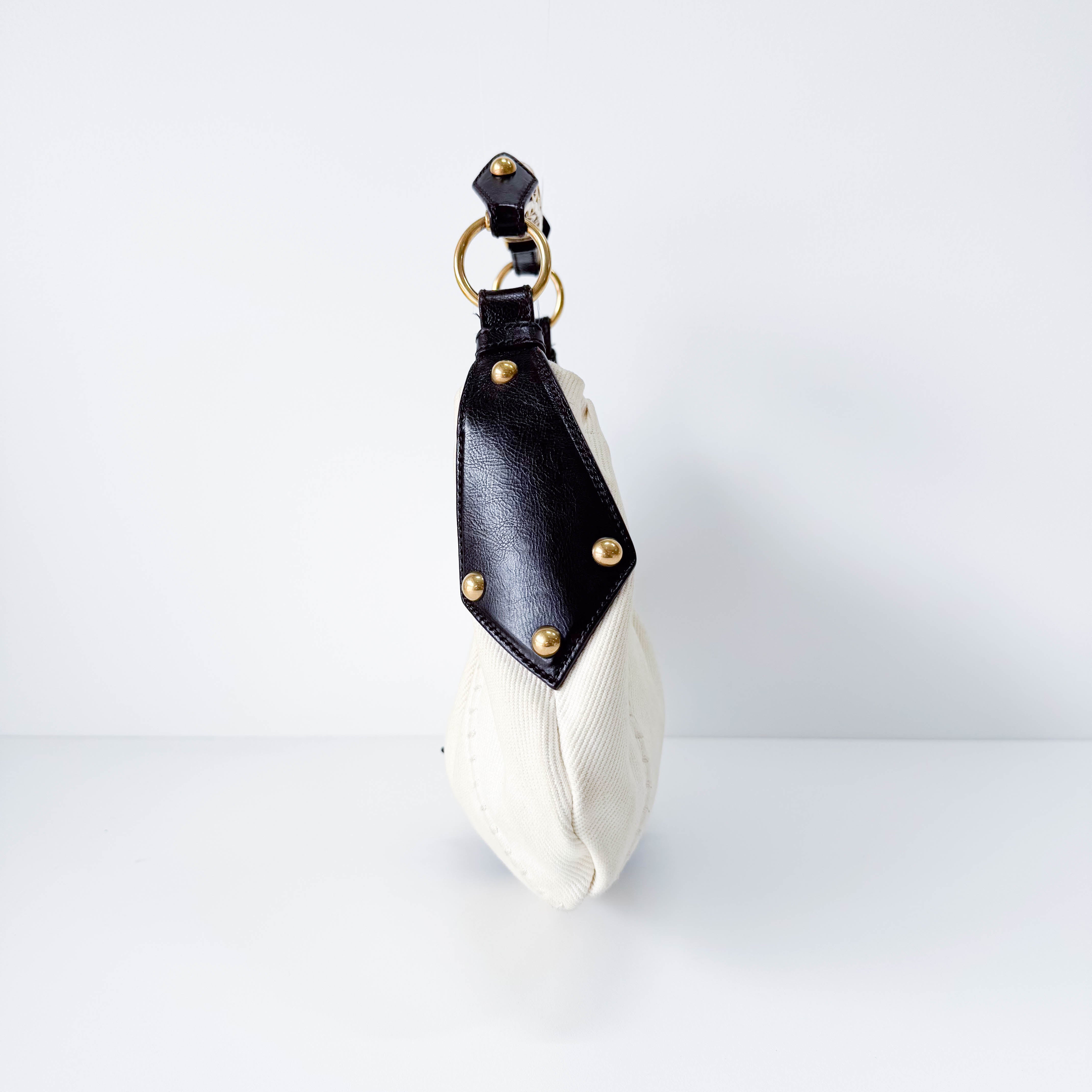 Mombasa White Canvas Shoulder Bag