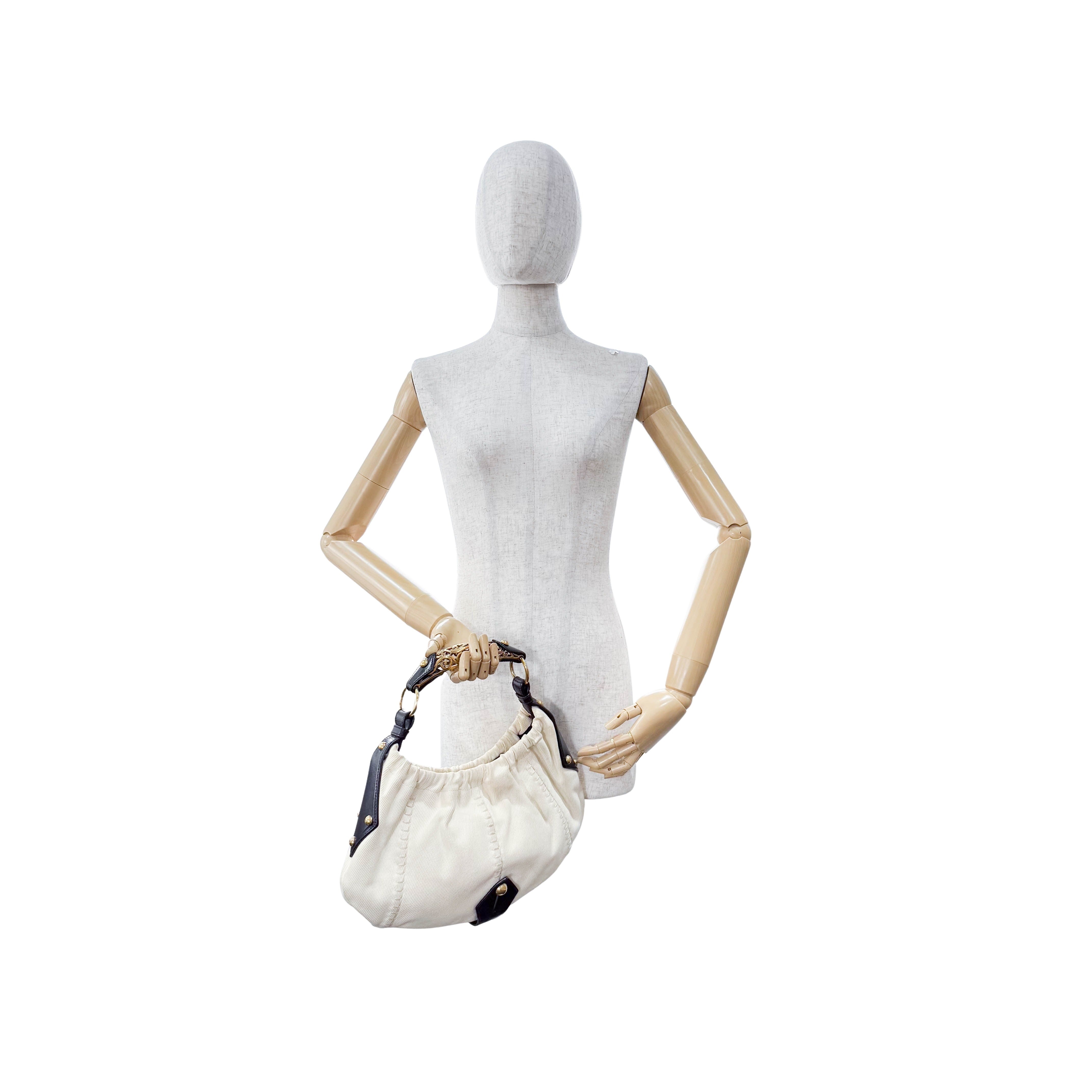 Mombasa White Canvas Shoulder Bag