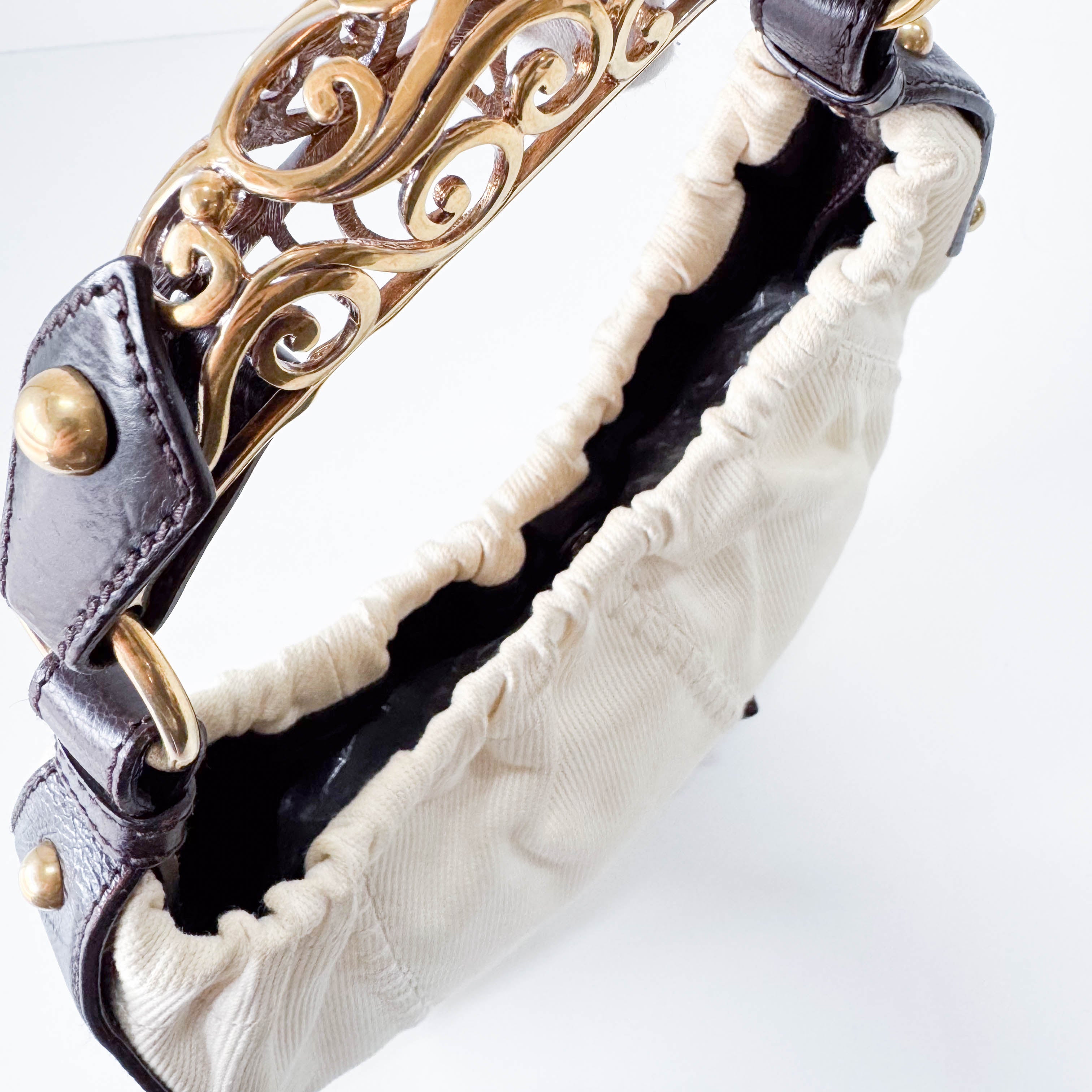 Mombasa White Canvas Shoulder Bag