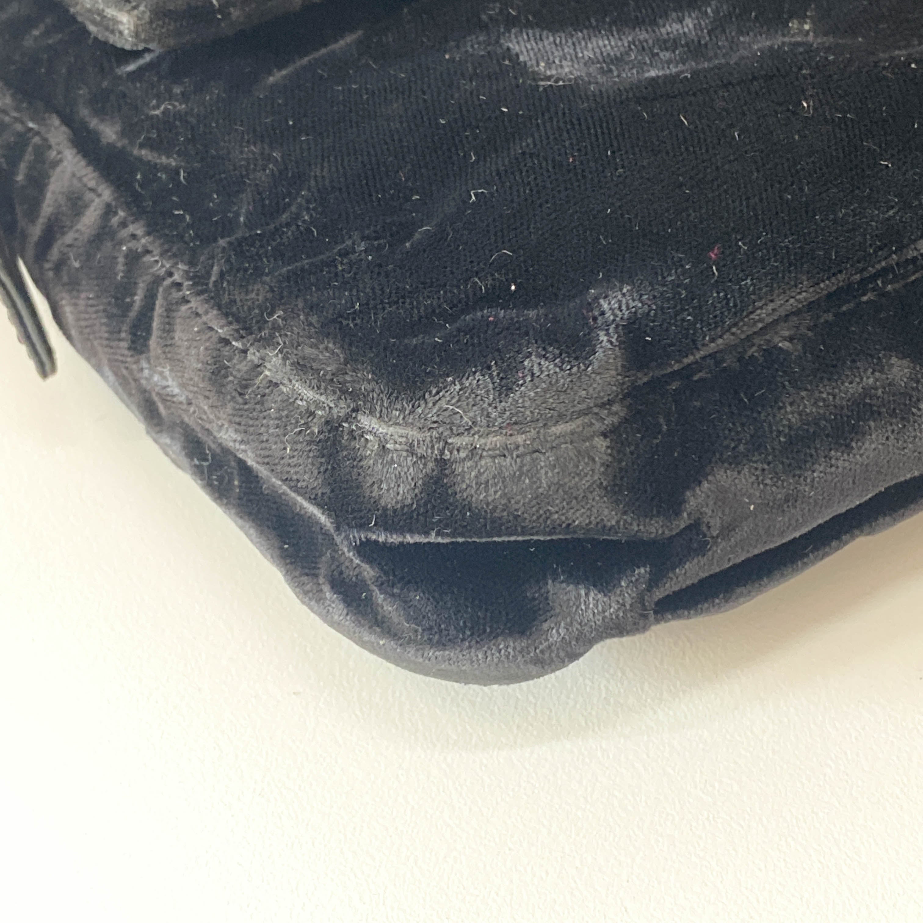 Baguette Velvet Black Rhinestone Hardware