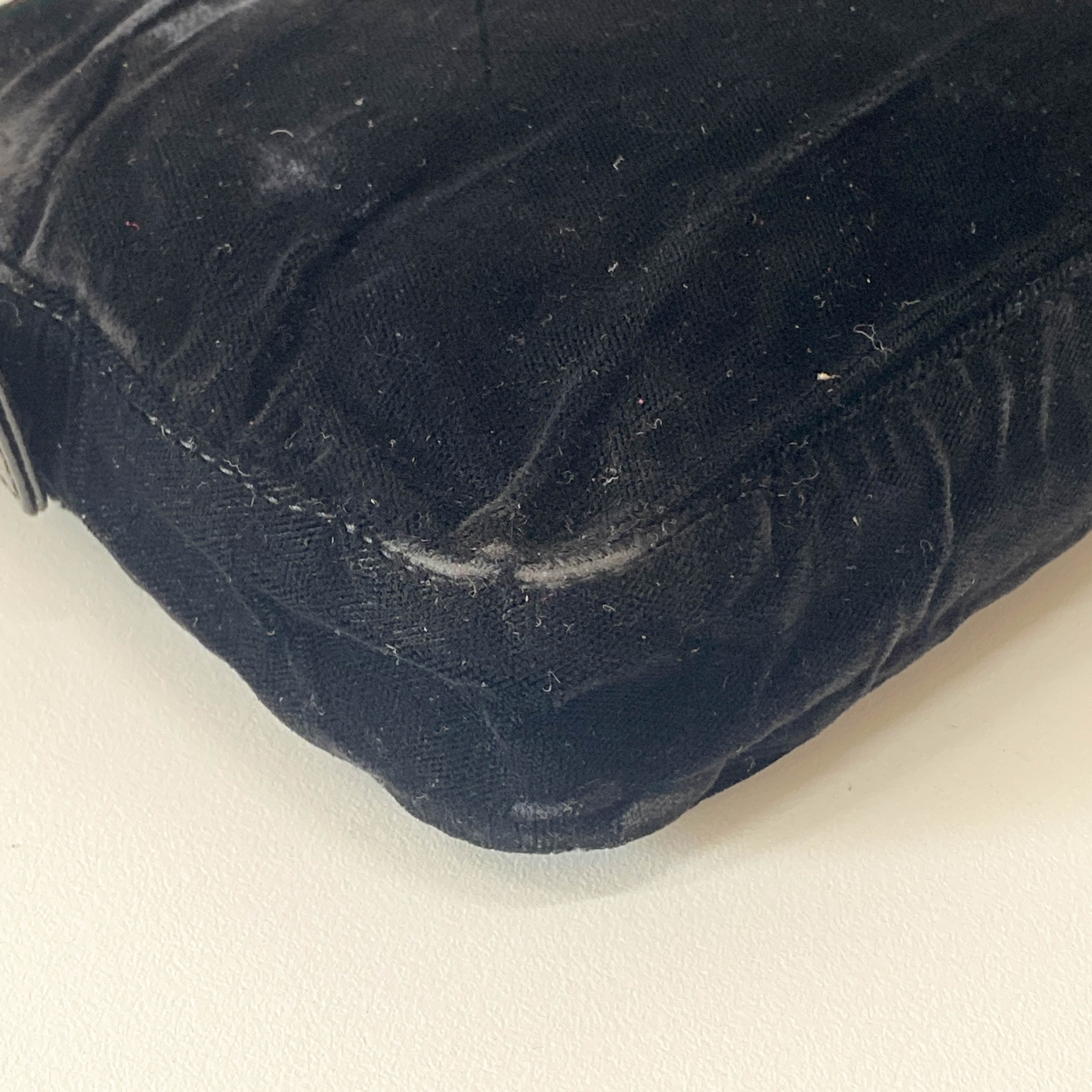 Baguette Velvet Black Rhinestone Hardware