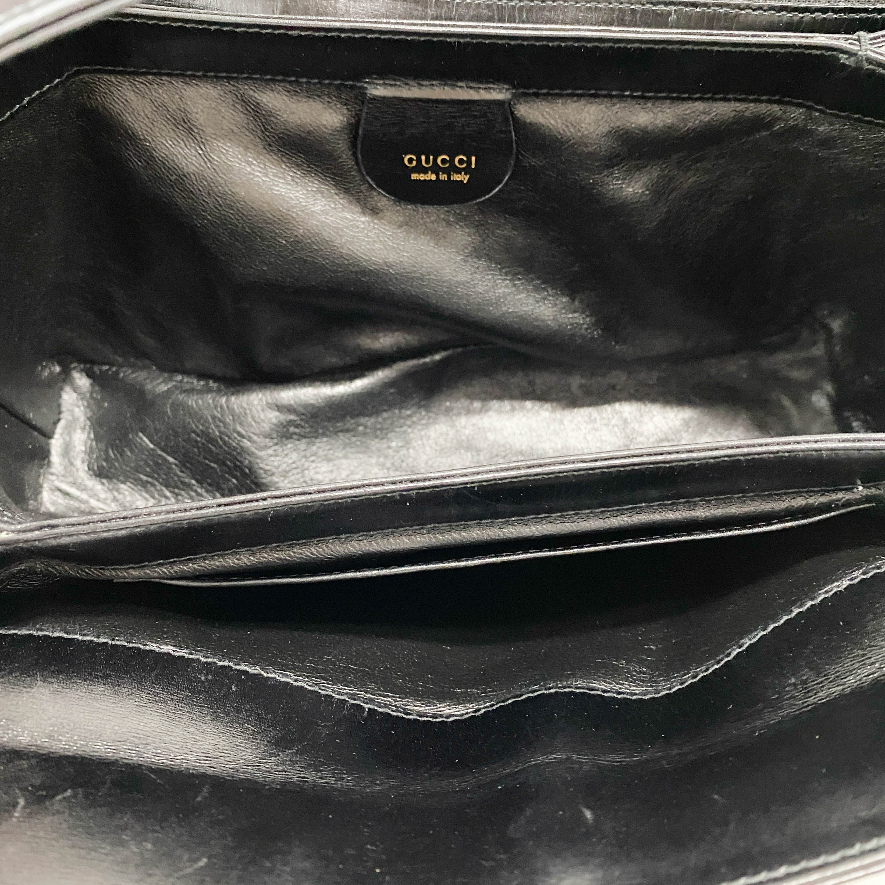 Black Leather Top Handle Bag