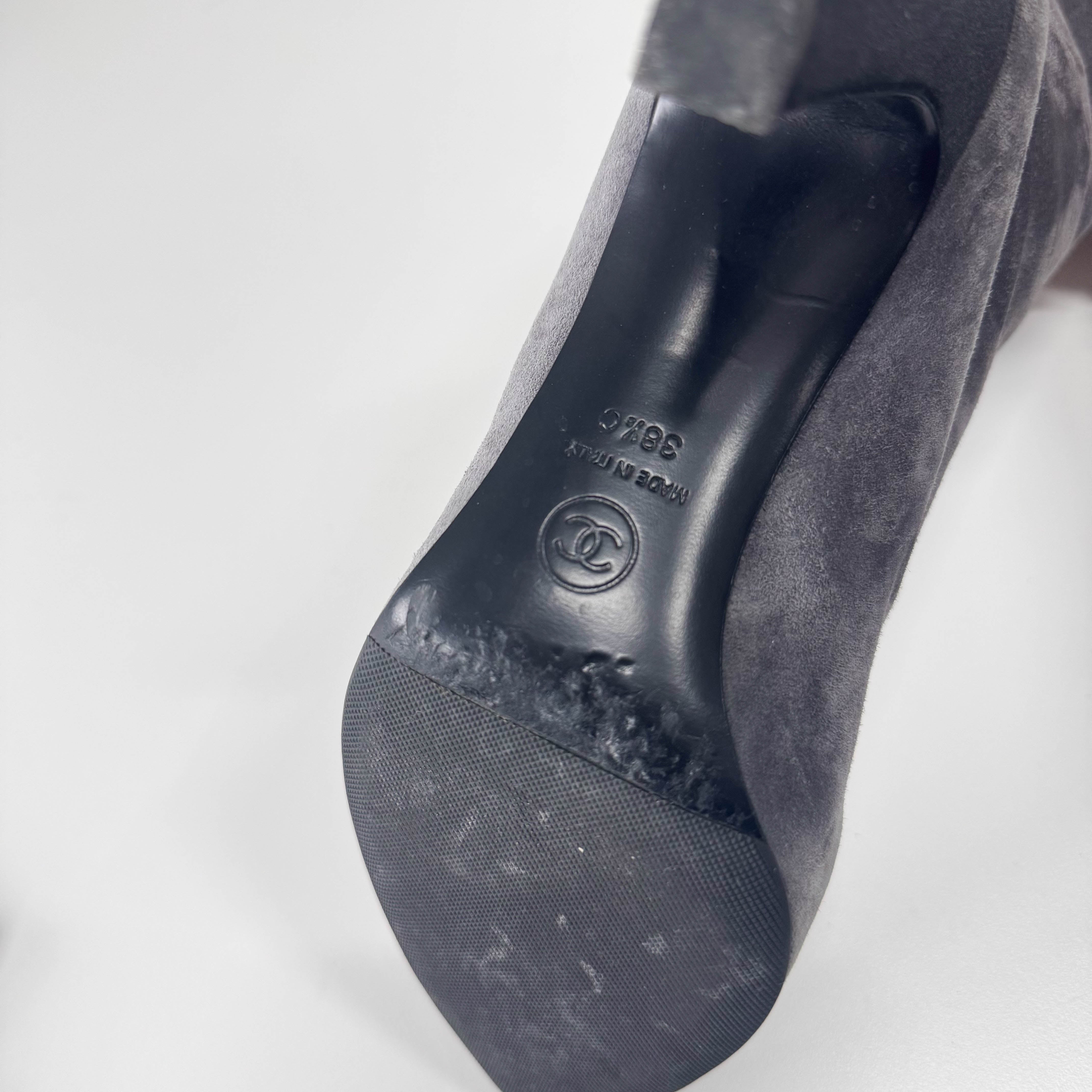 Medium Grey Suede Boots