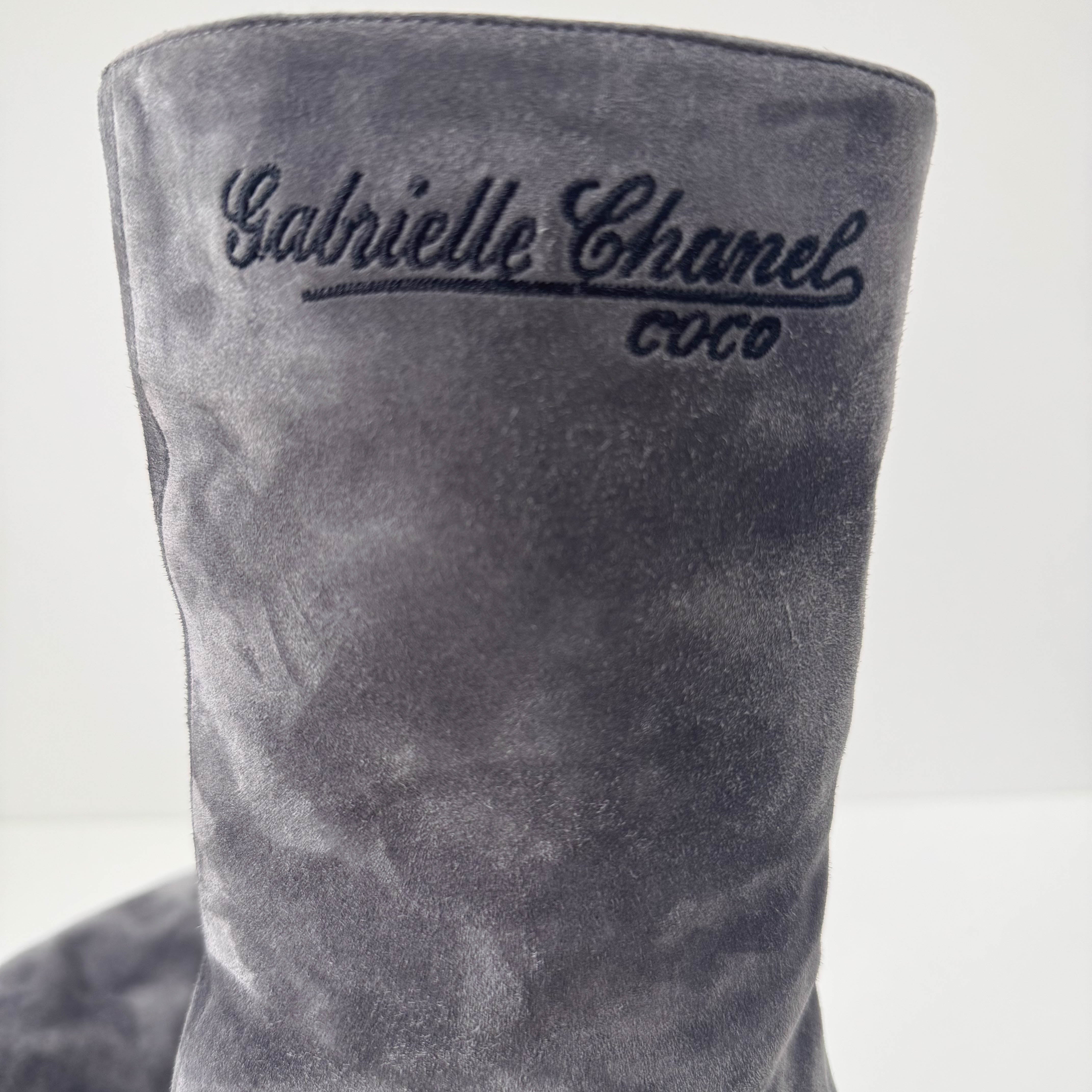 Medium Grey Suede Boots