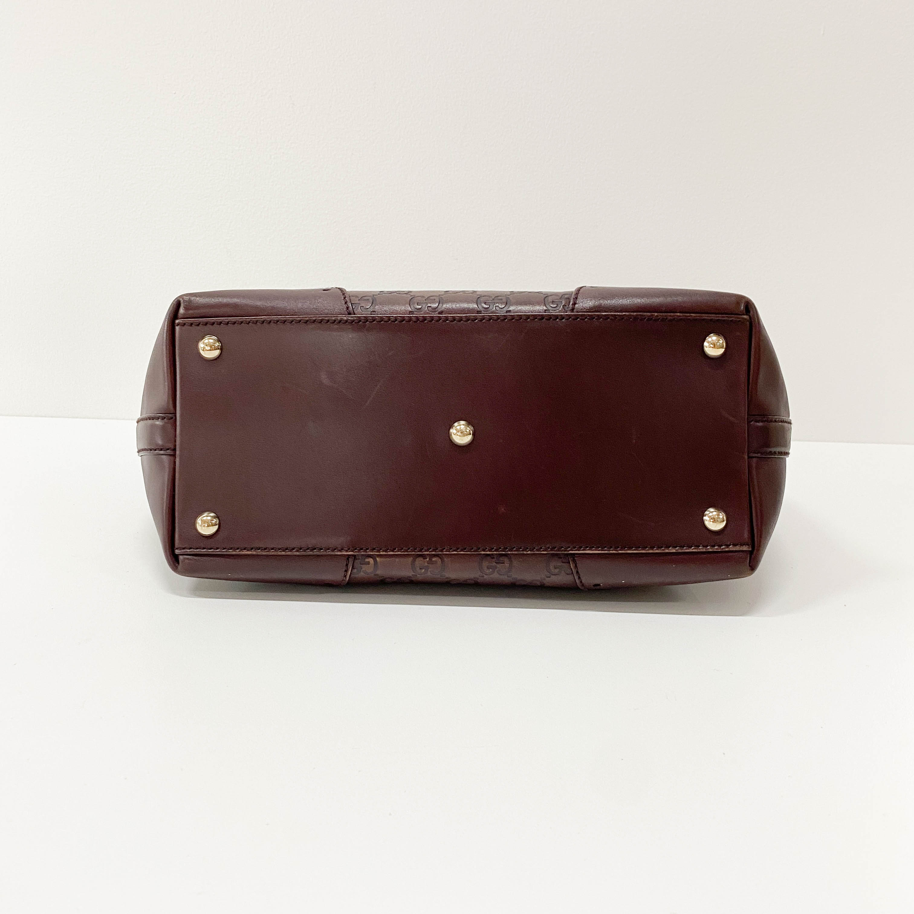 Guccisima Brown Leather Horsebit Shoulder Bag