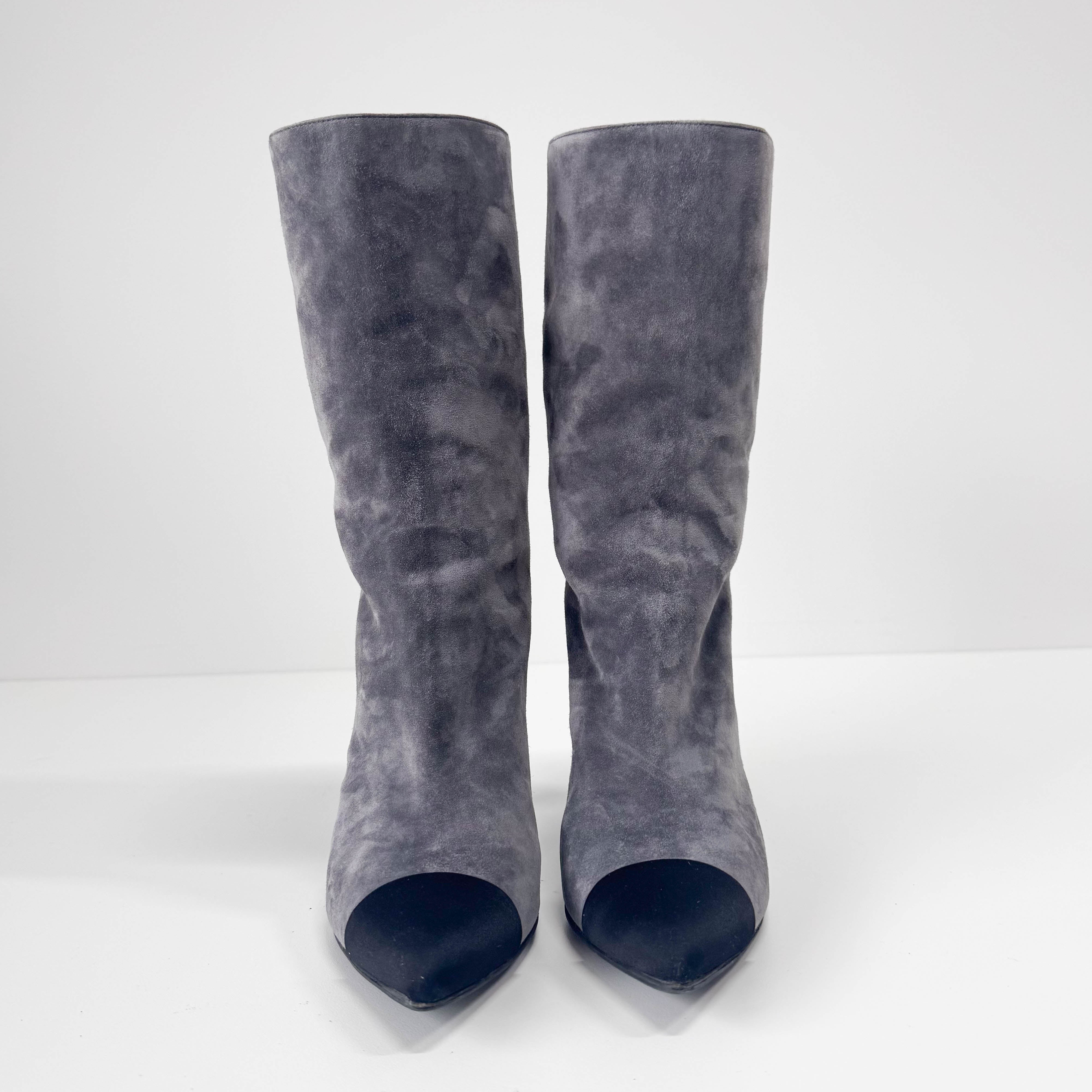 Medium Grey Suede Boots