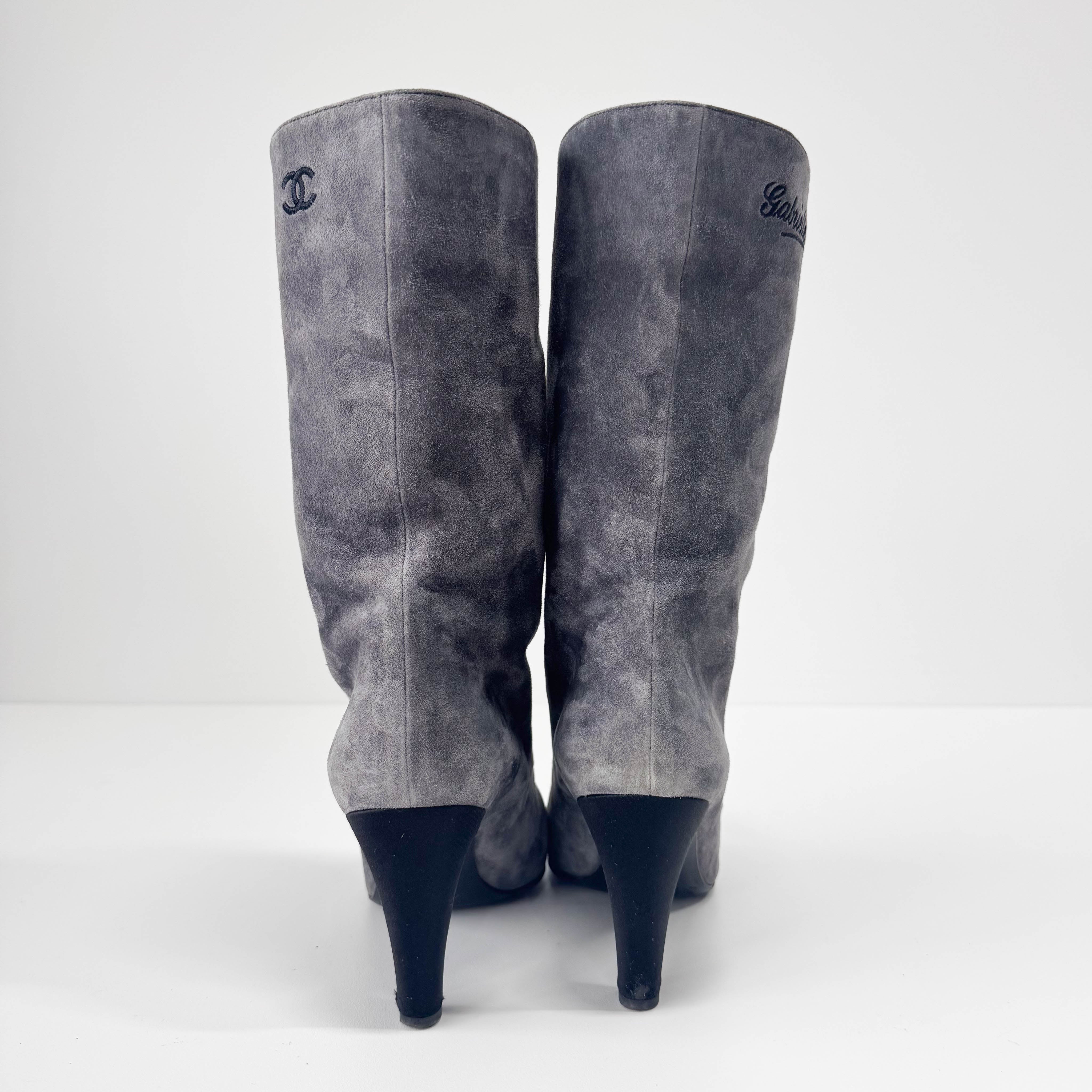 Medium Grey Suede Boots