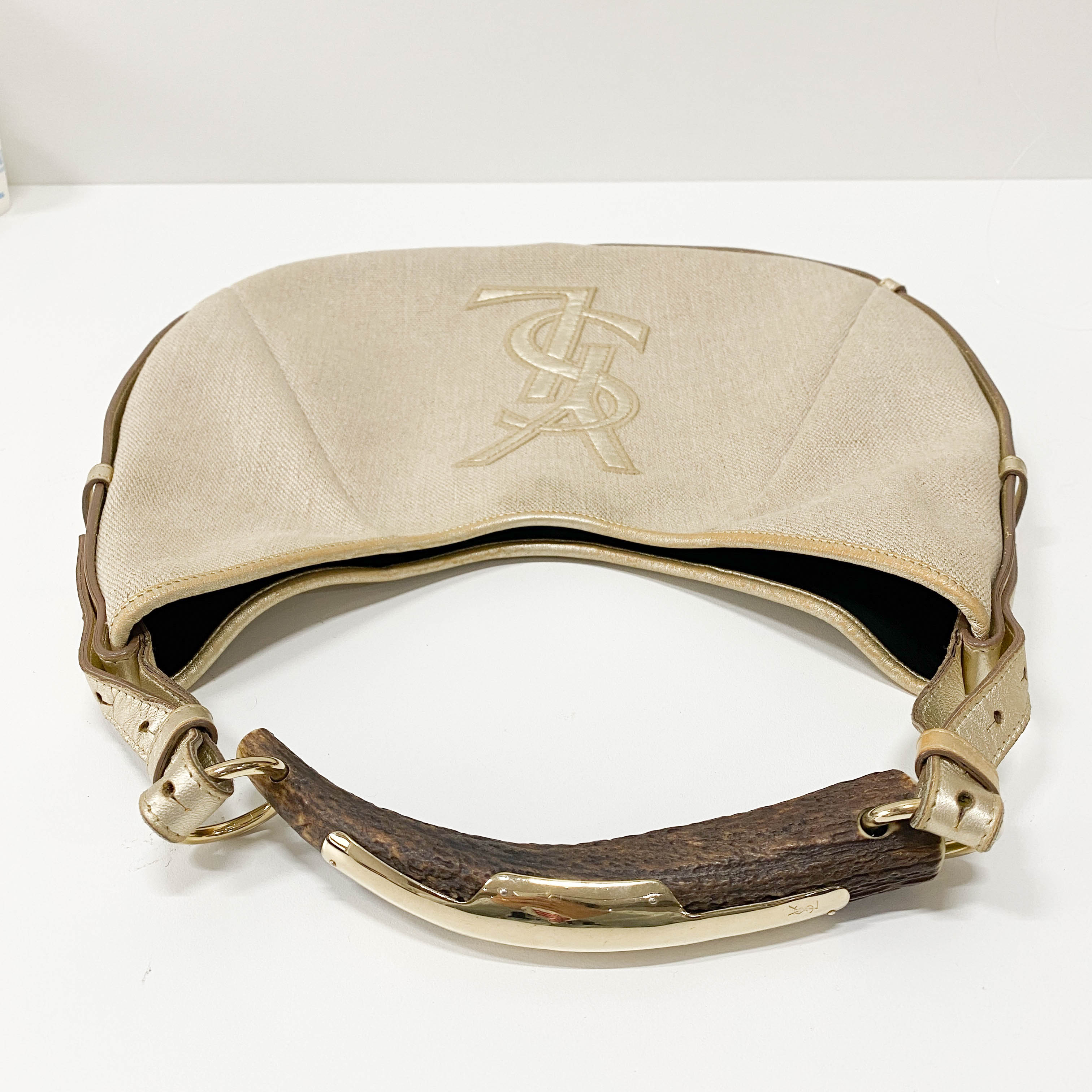 Mombasa Beige Canvas Shoulder Bag