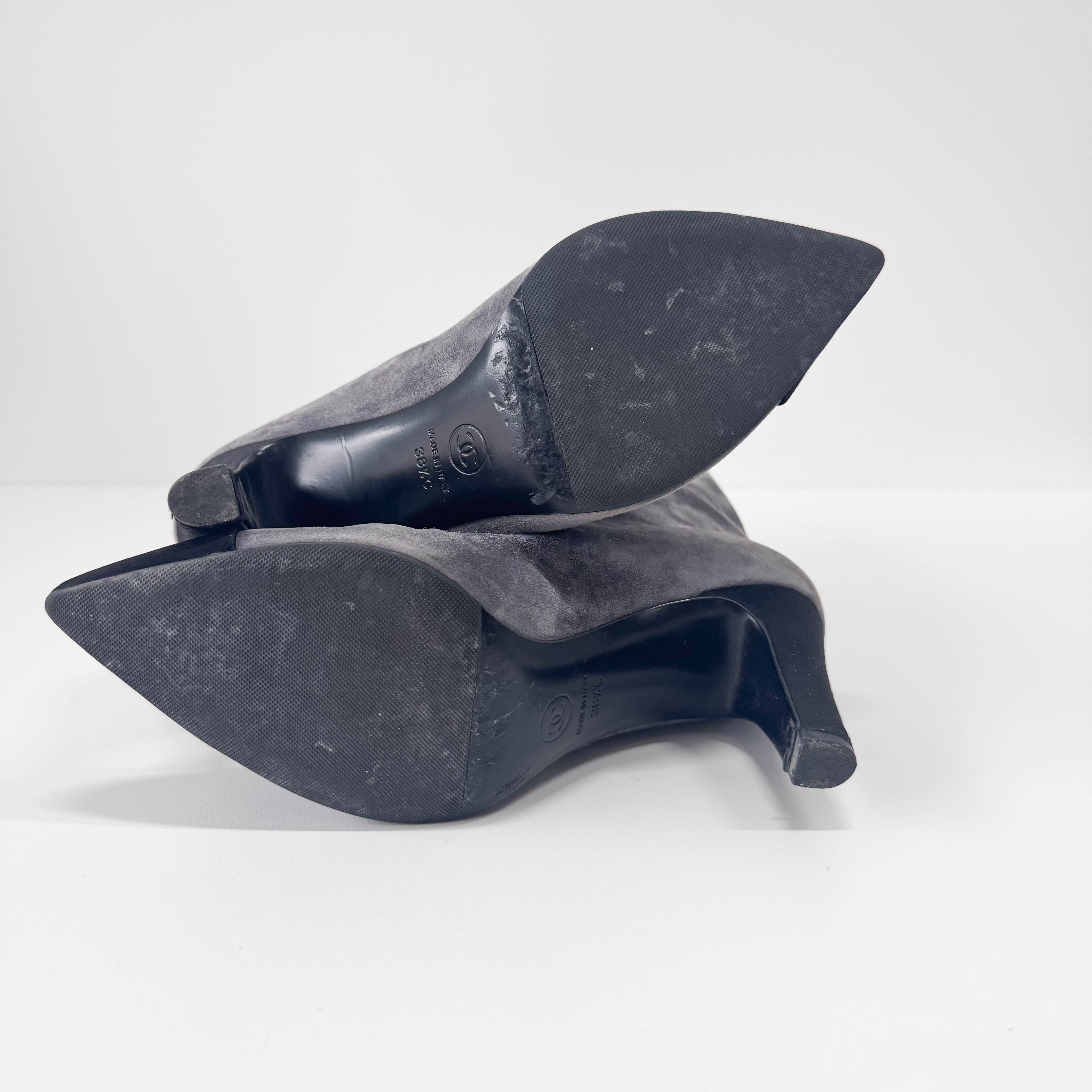 Medium Grey Suede Boots