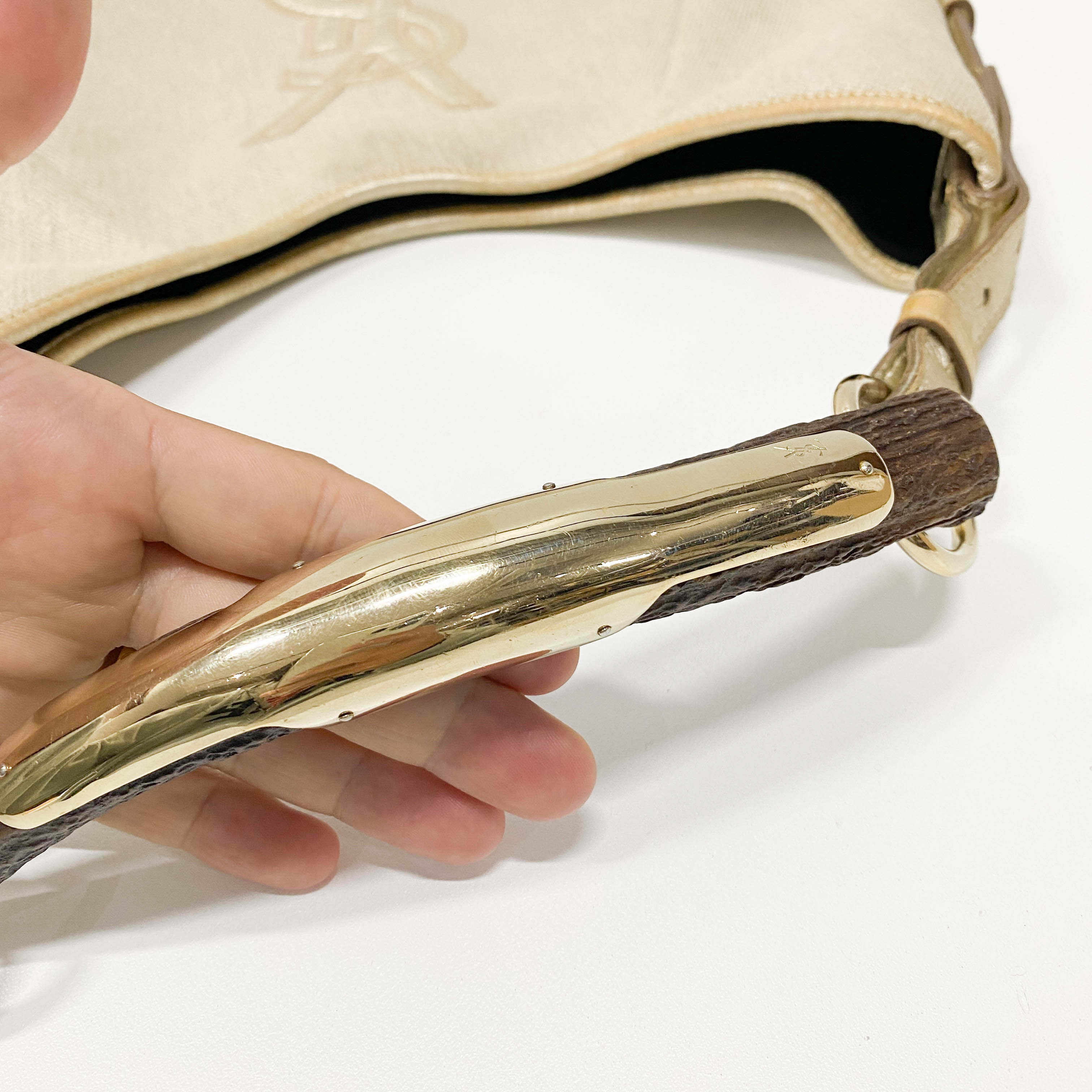 Mombasa Beige Canvas Shoulder Bag