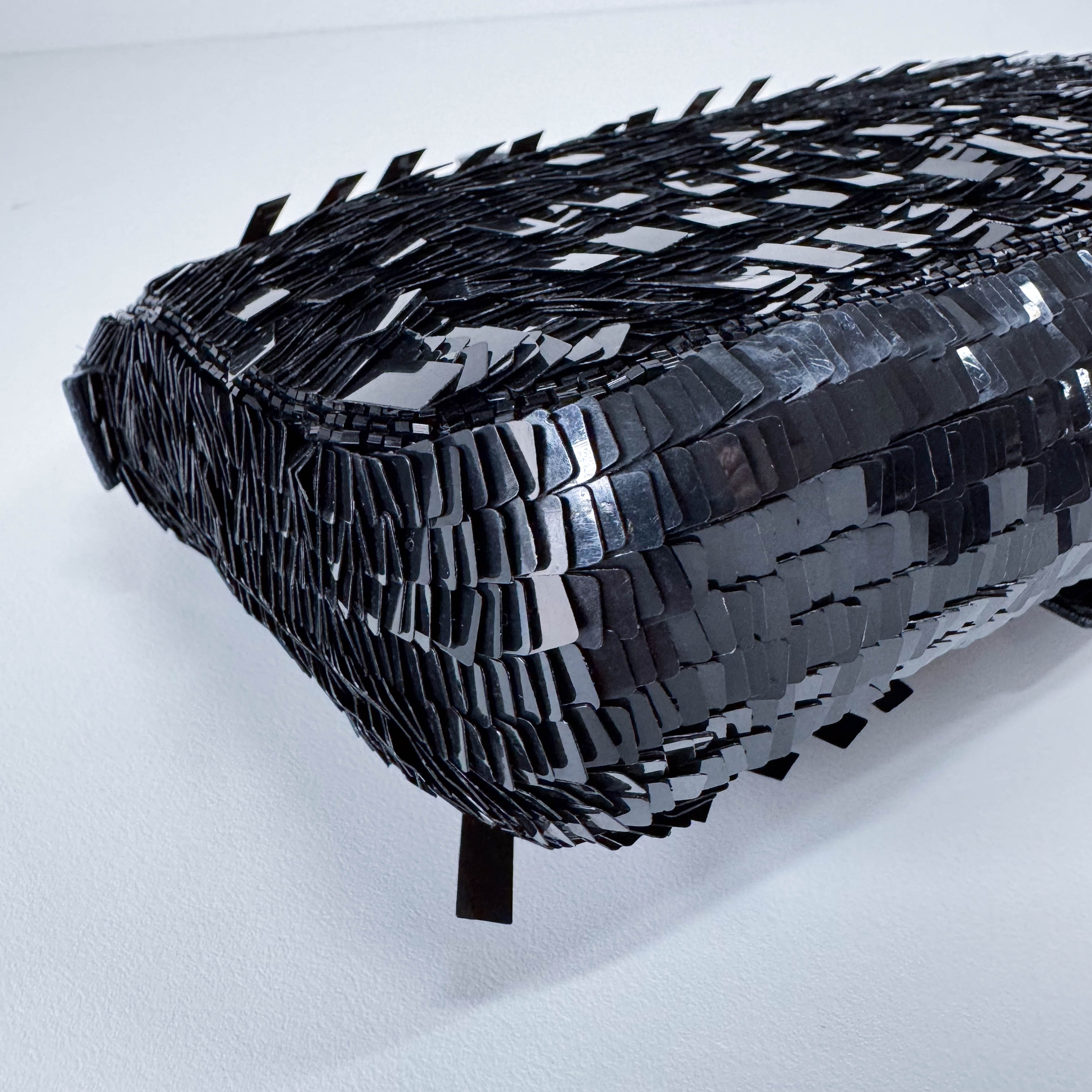 Baguette Black Sequin Shoulder Bag