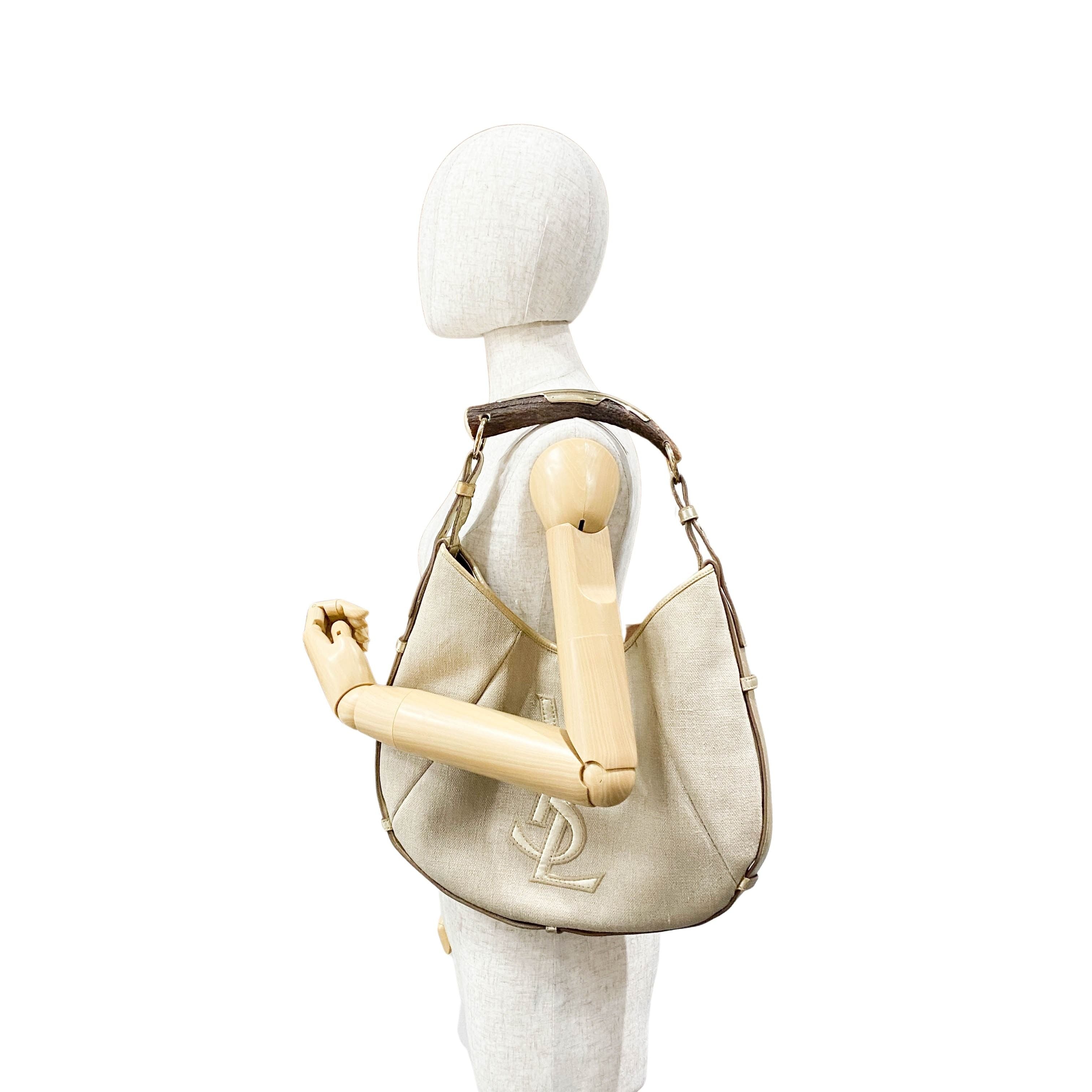 Mombasa Beige Canvas Shoulder Bag