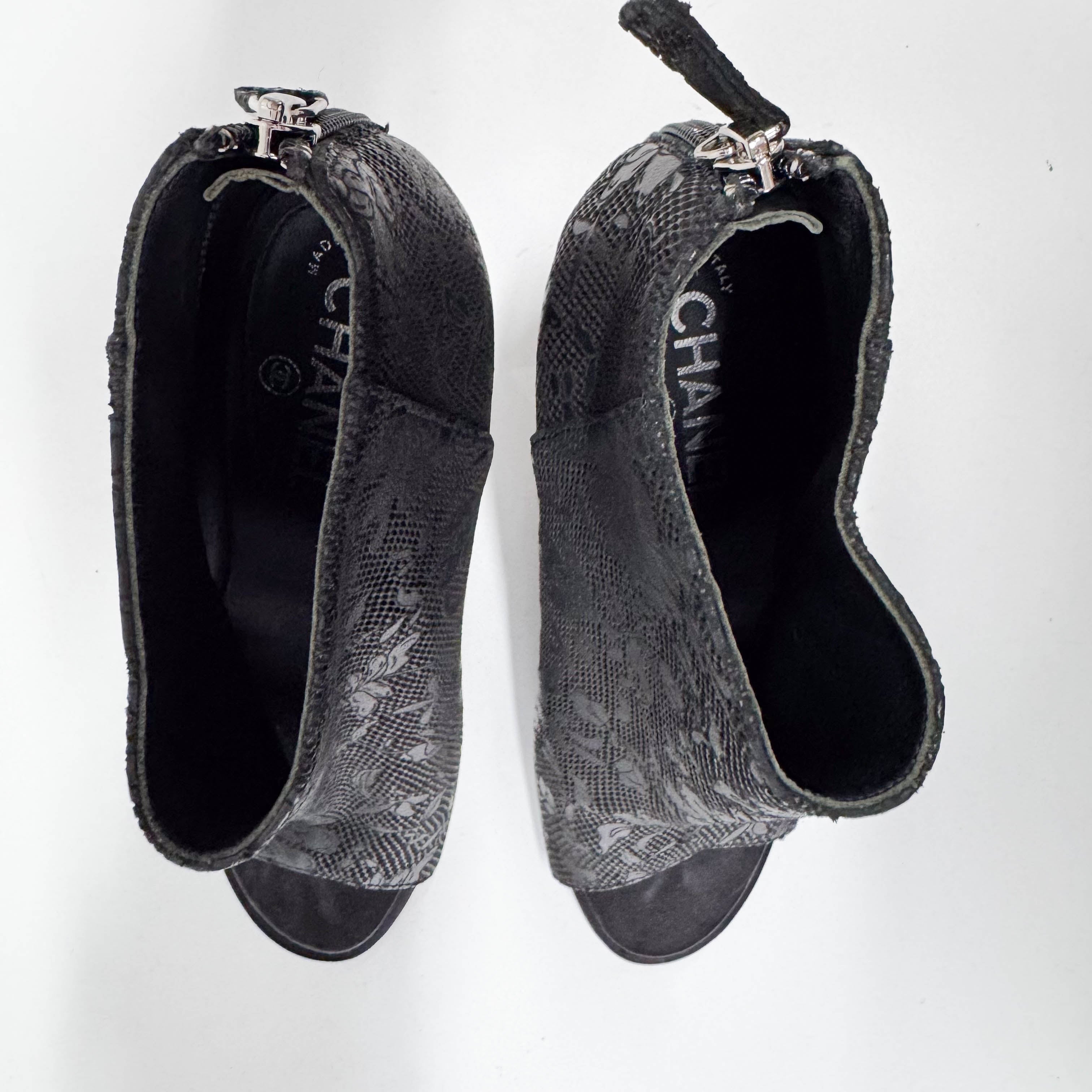 Size 38 Black Leather Heels