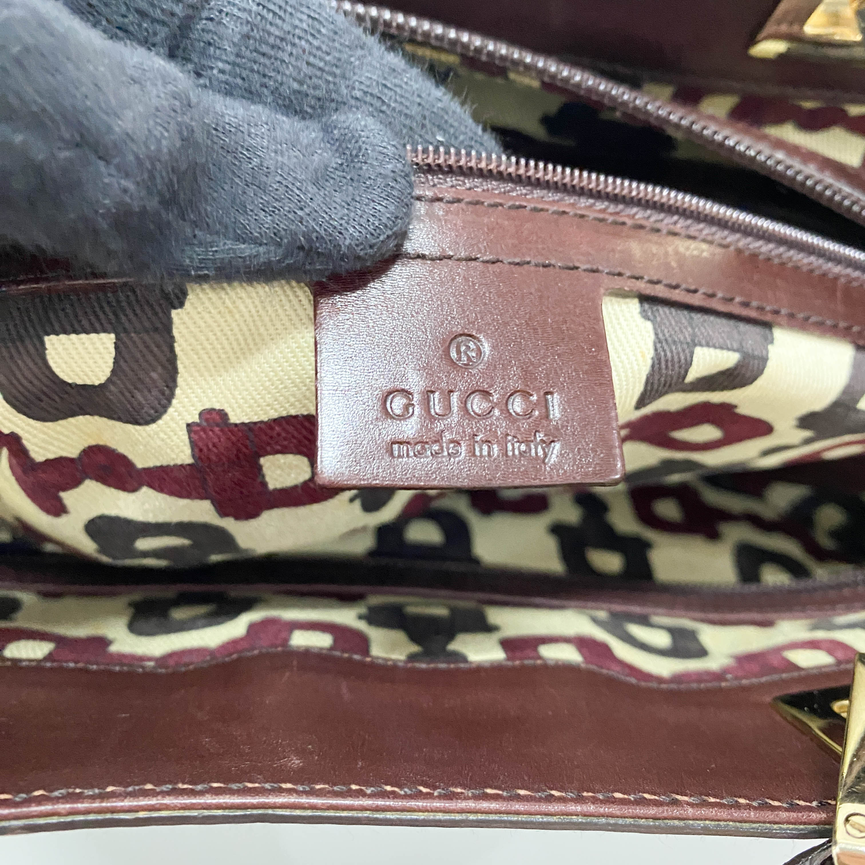 Guccisima Brown Leather Horsebit Shoulder Bag