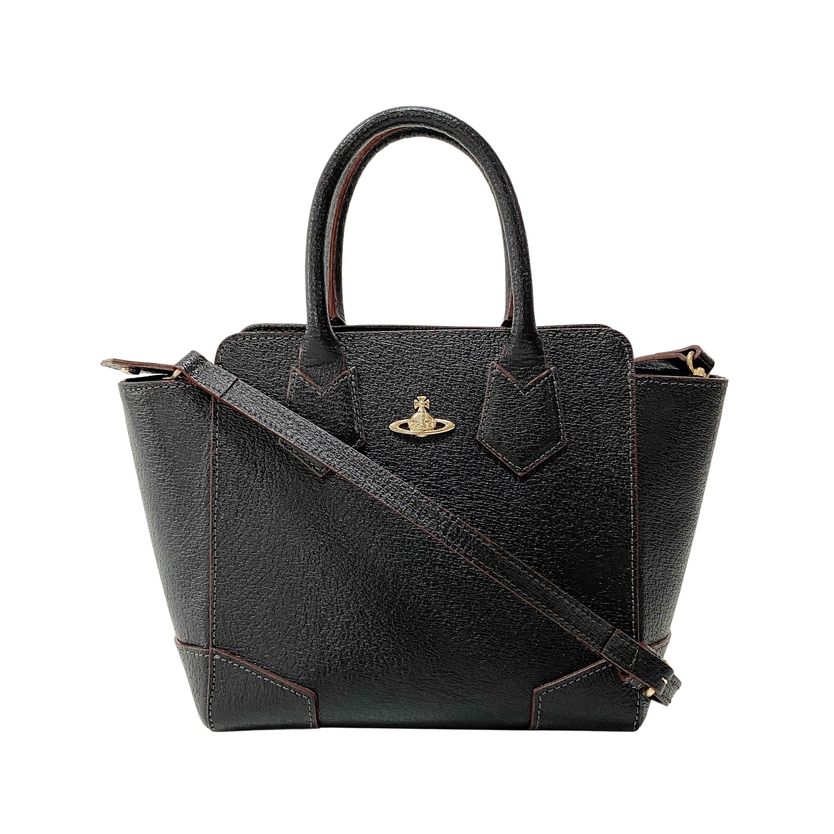 Black/Brown Leather Mini Handbag