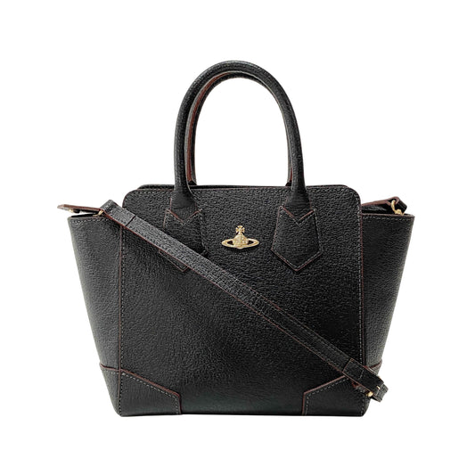 Black/Brown Leather Mini Handbag