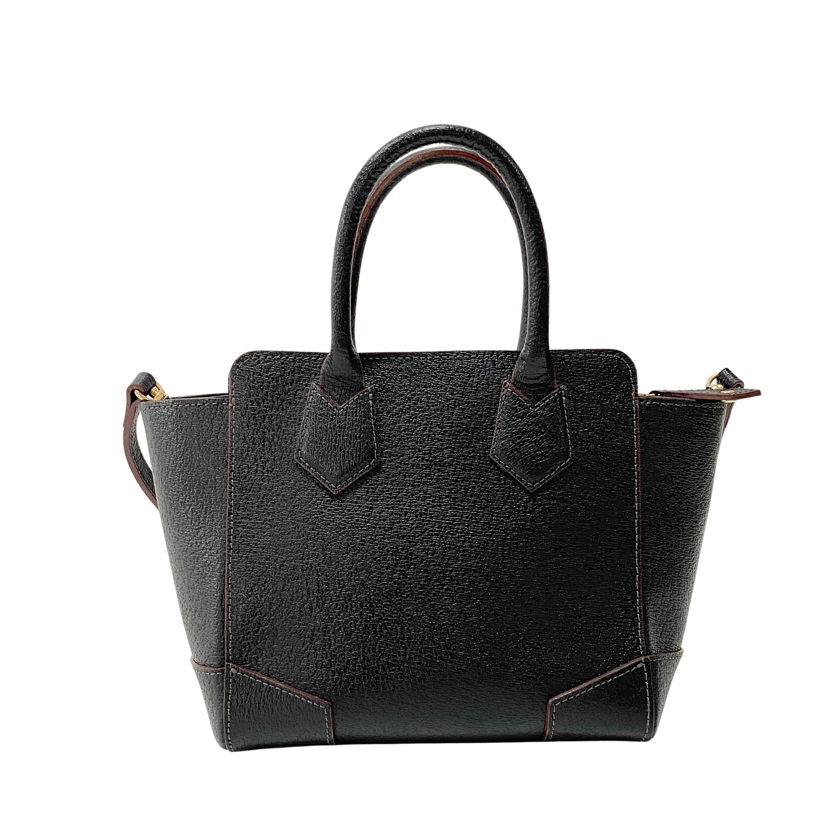 Black/Brown Leather Mini Handbag