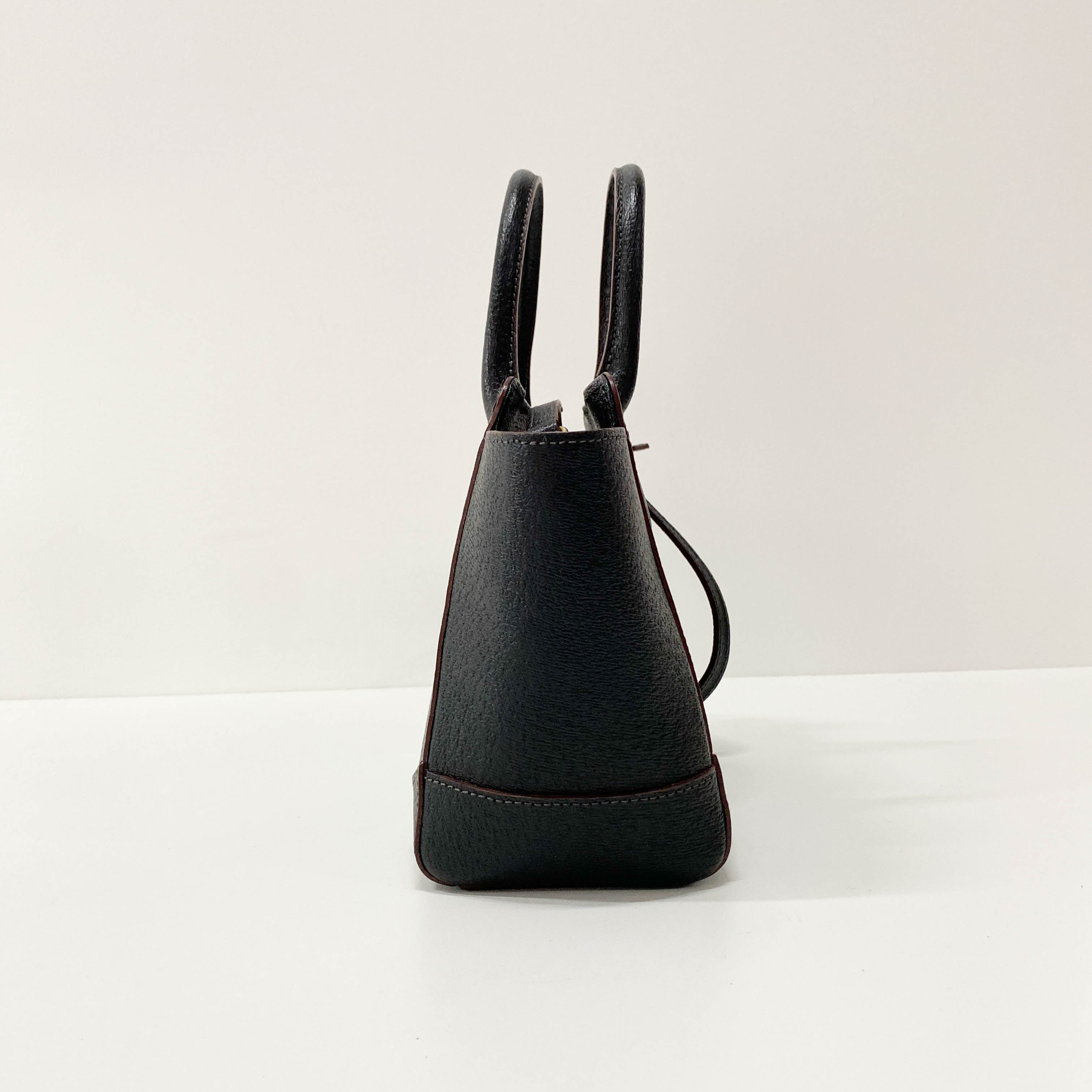 Black/Brown Leather Mini Handbag