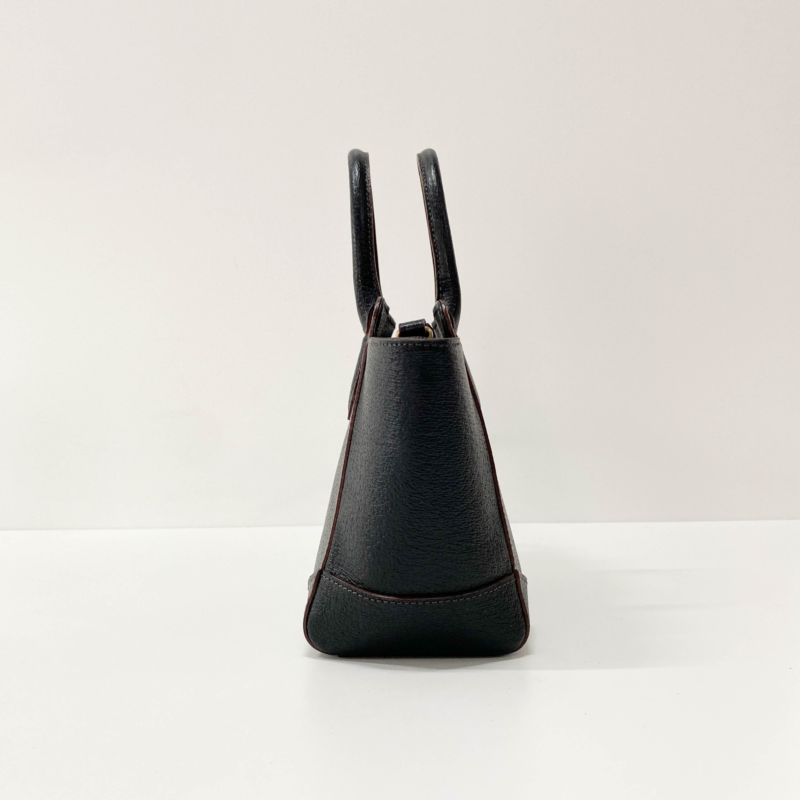 Black/Brown Leather Mini Handbag