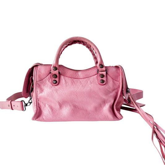 Mini City Pink Leather Shoulder Bag