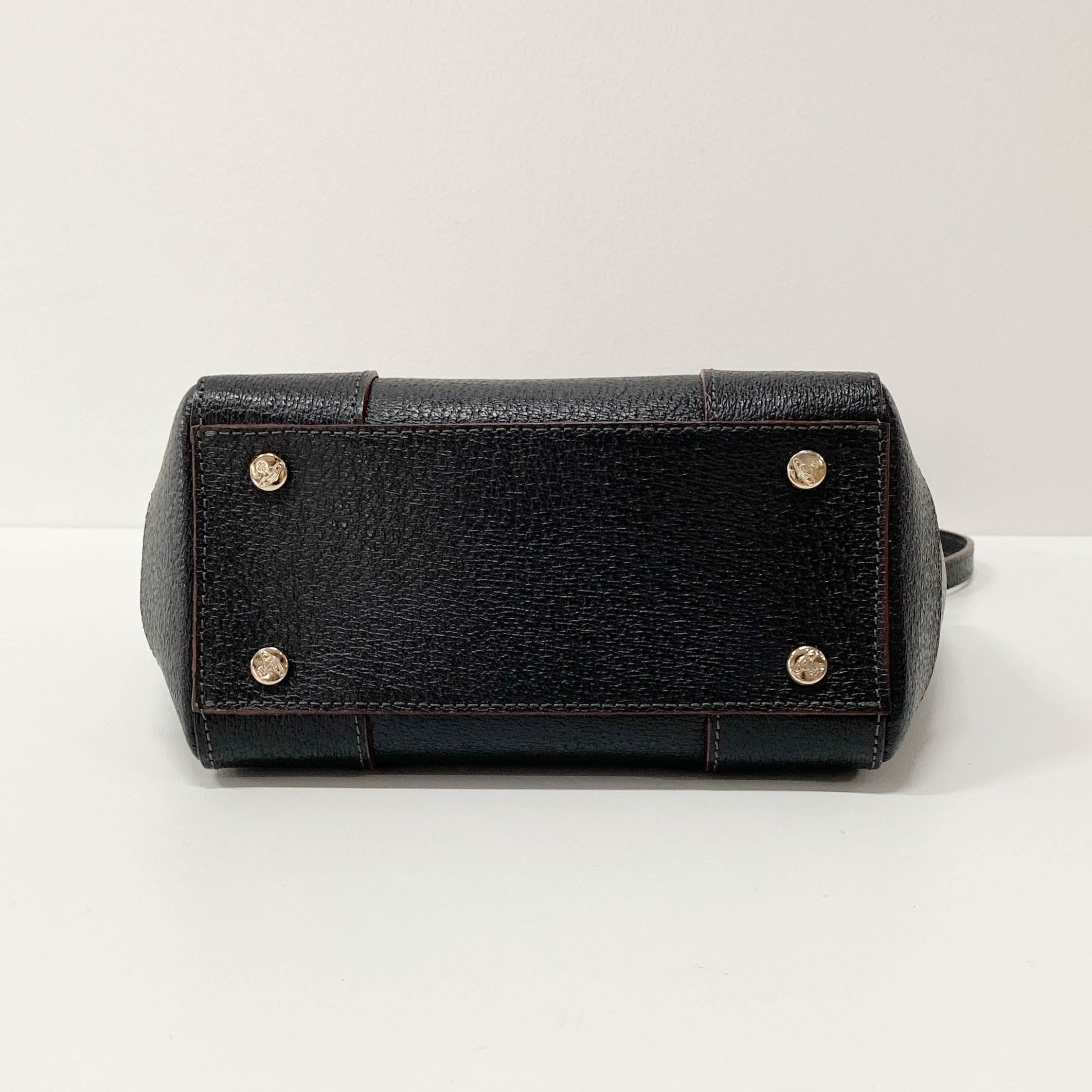 Black/Brown Leather Mini Handbag
