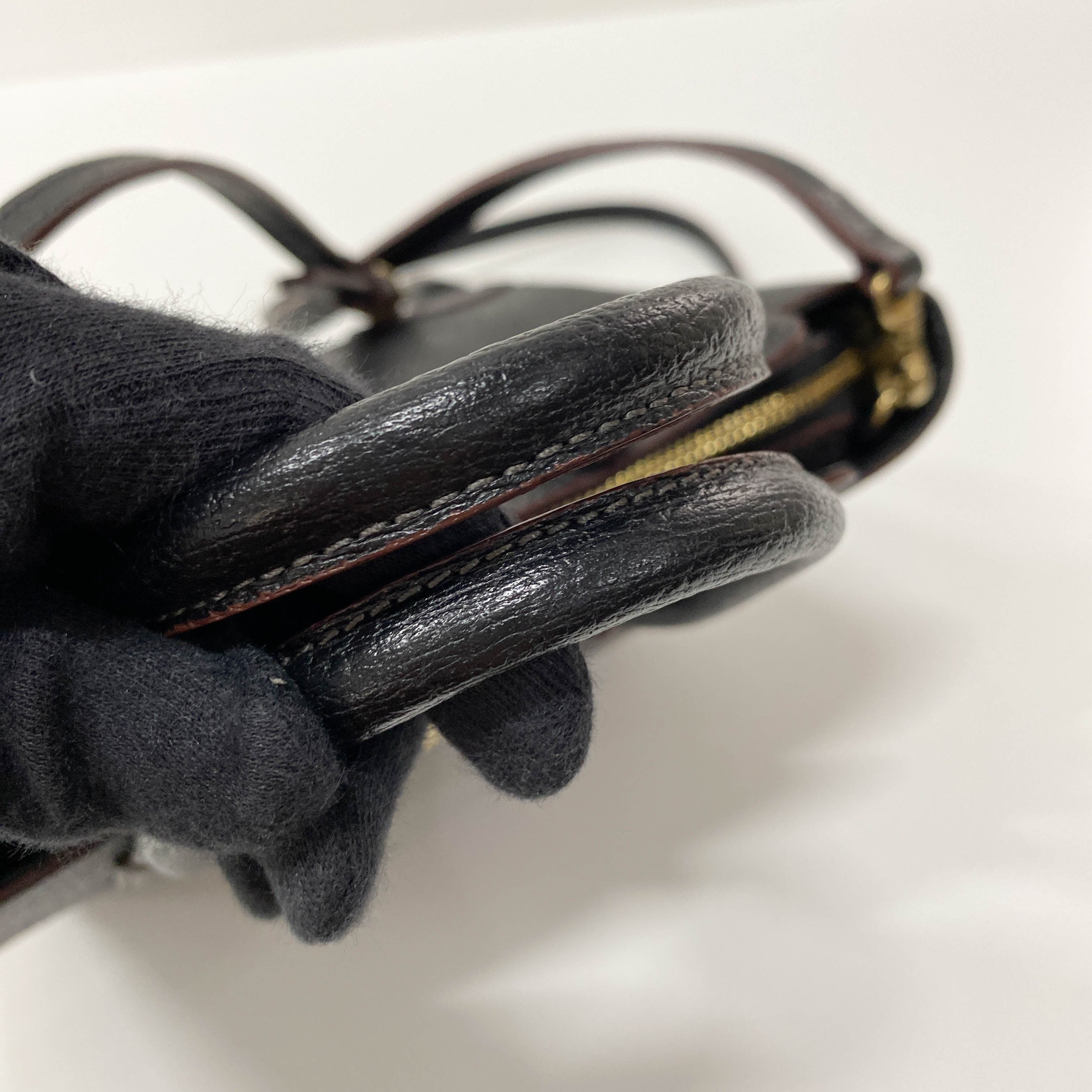 Black/Brown Leather Mini Handbag