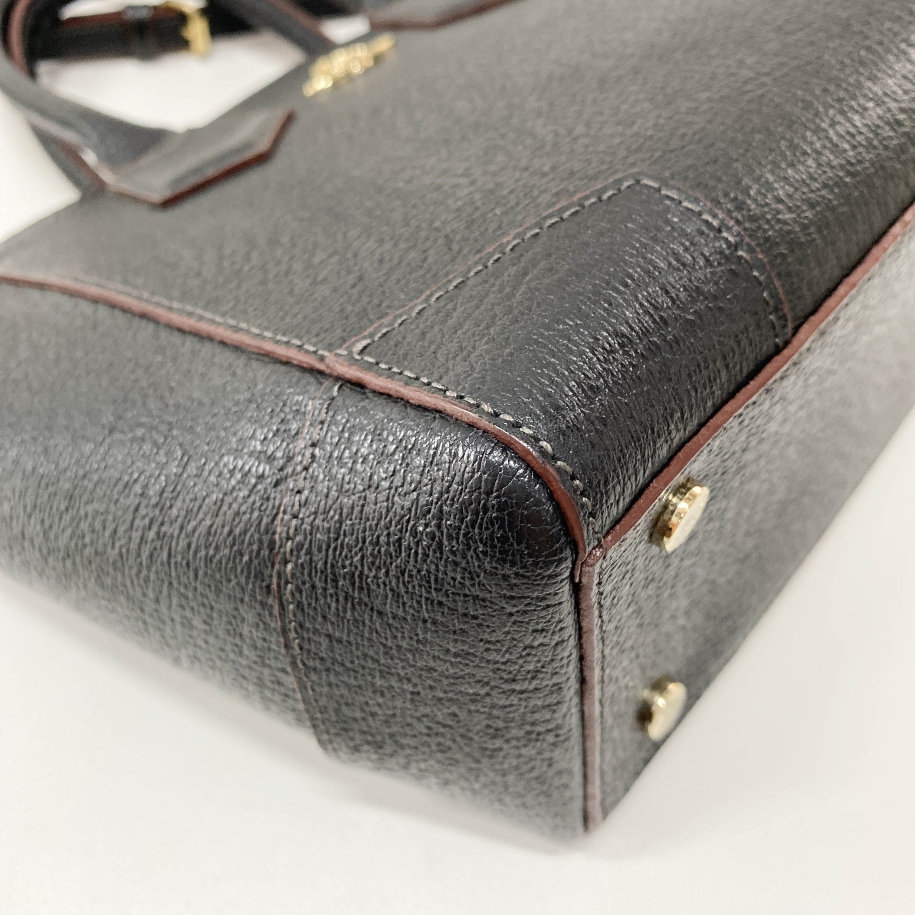 Black/Brown Leather Mini Handbag