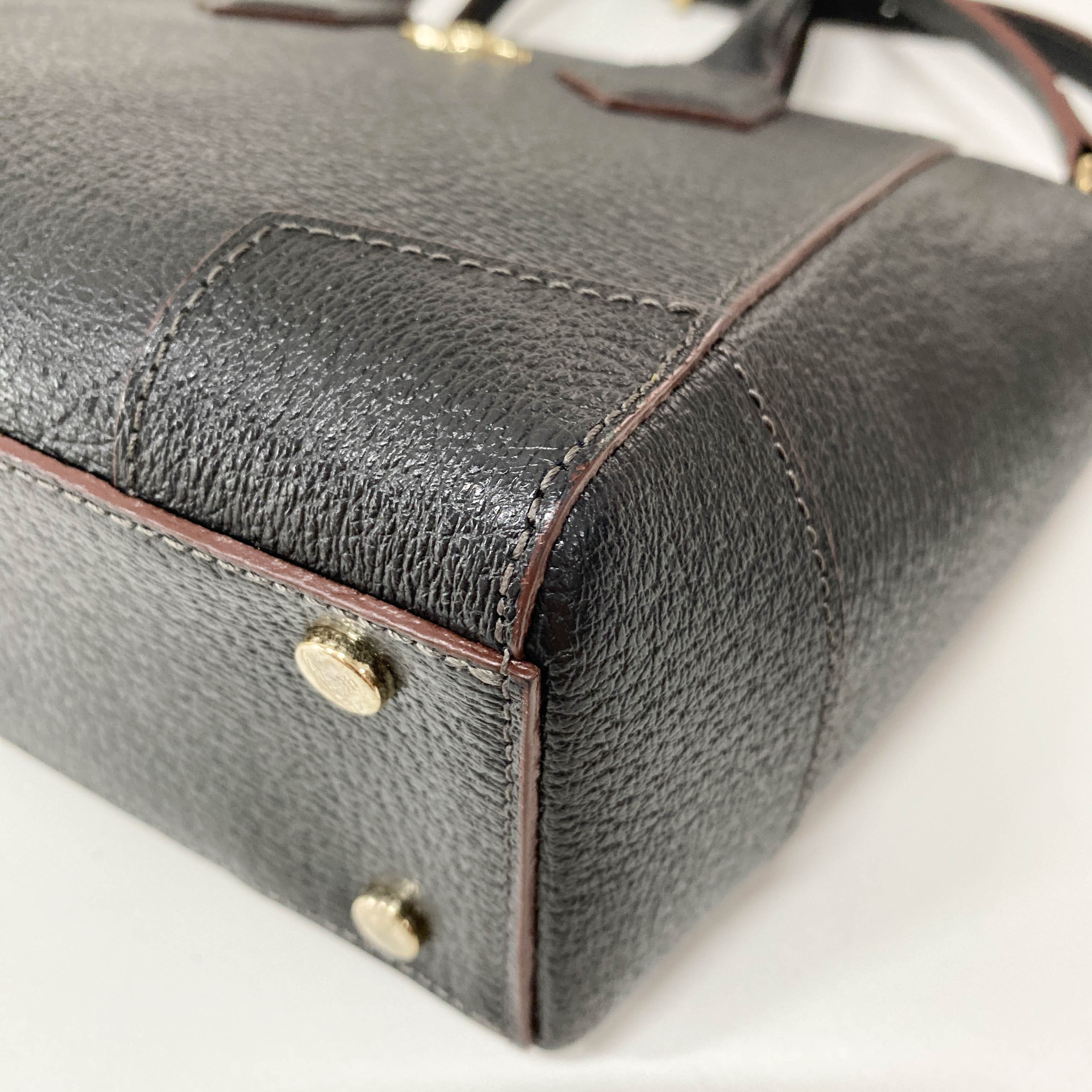 Black/Brown Leather Mini Handbag