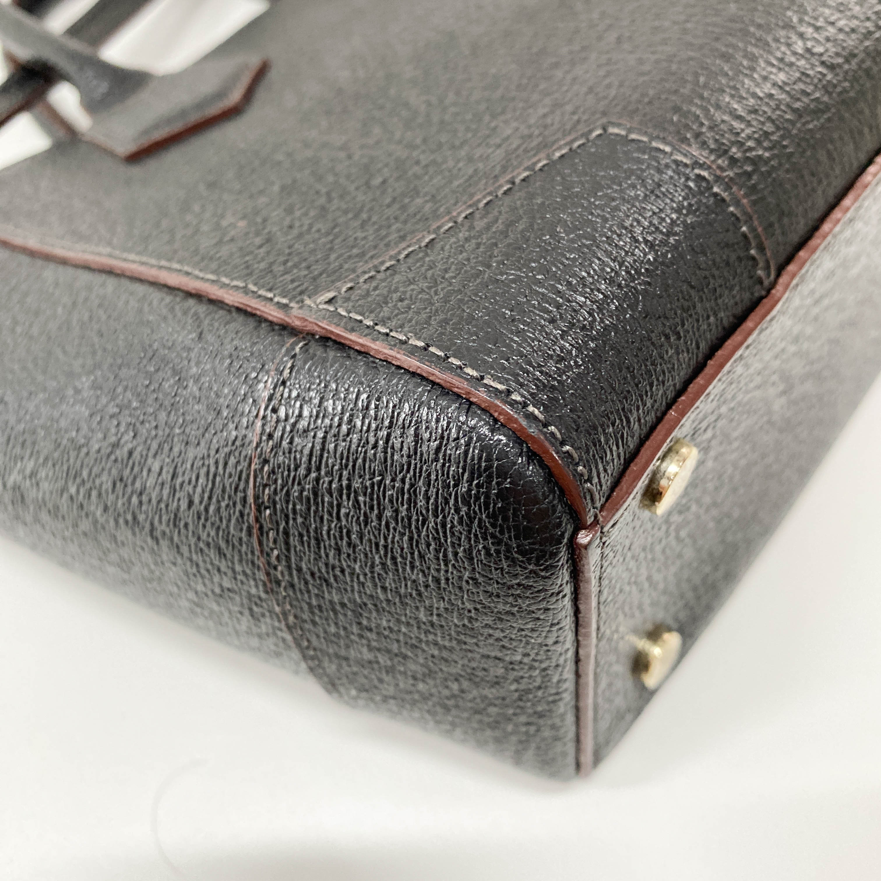 Black/Brown Leather Mini Handbag