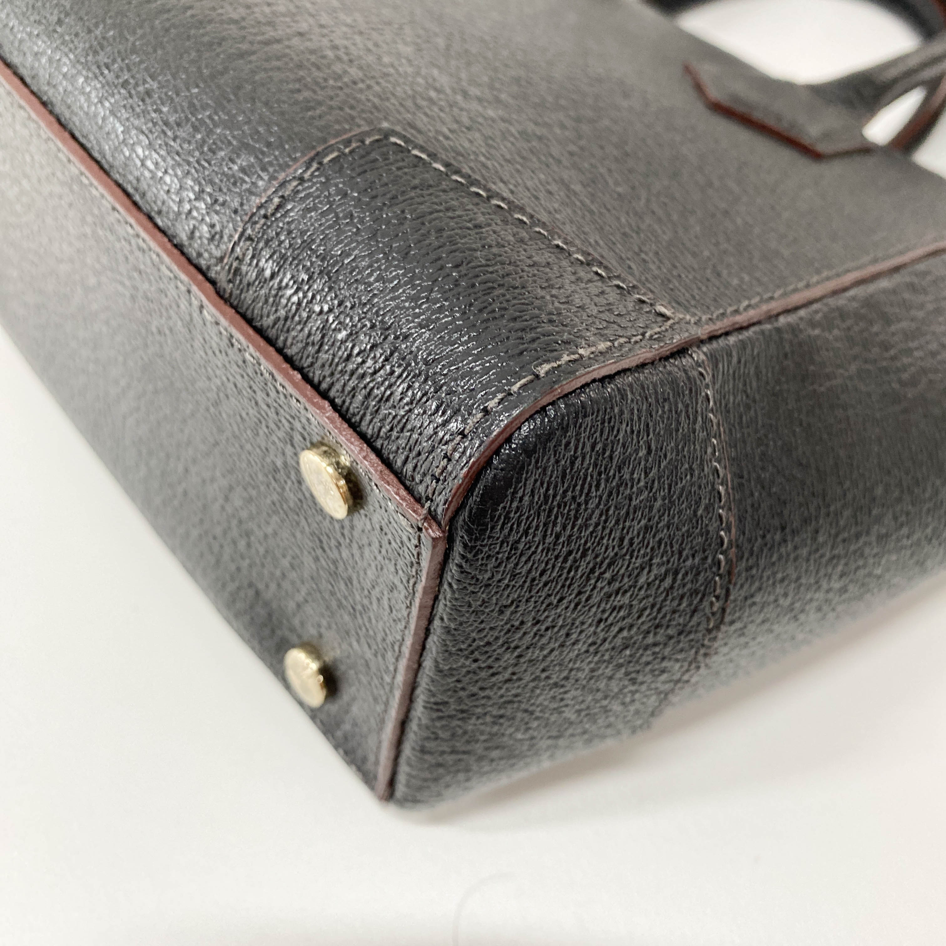 Black/Brown Leather Mini Handbag