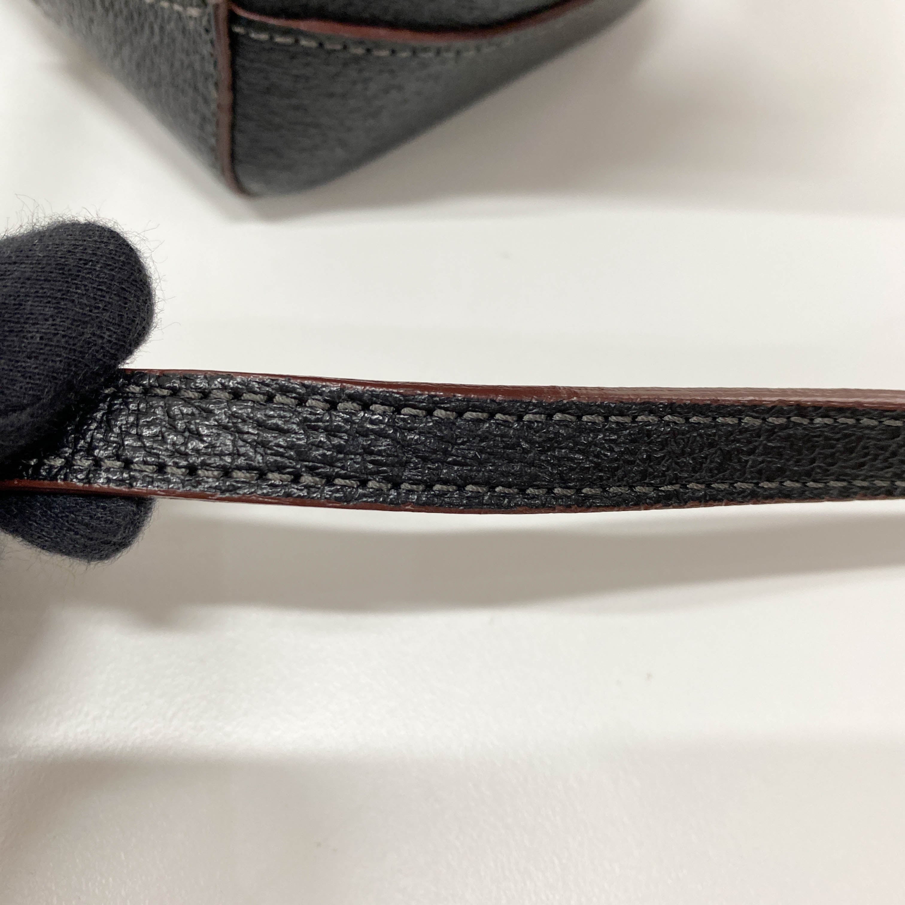 Black/Brown Leather Mini Handbag