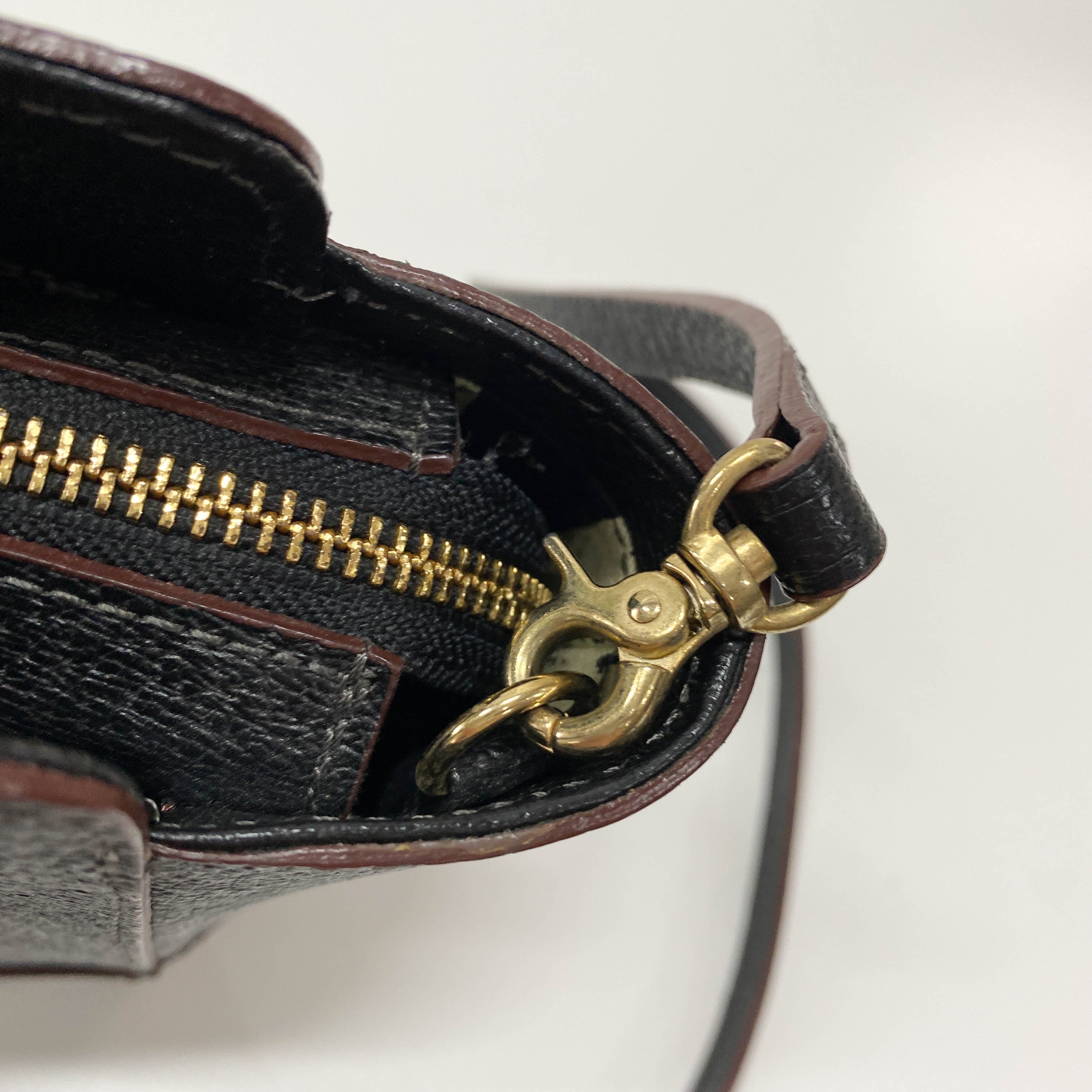 Black/Brown Leather Mini Handbag