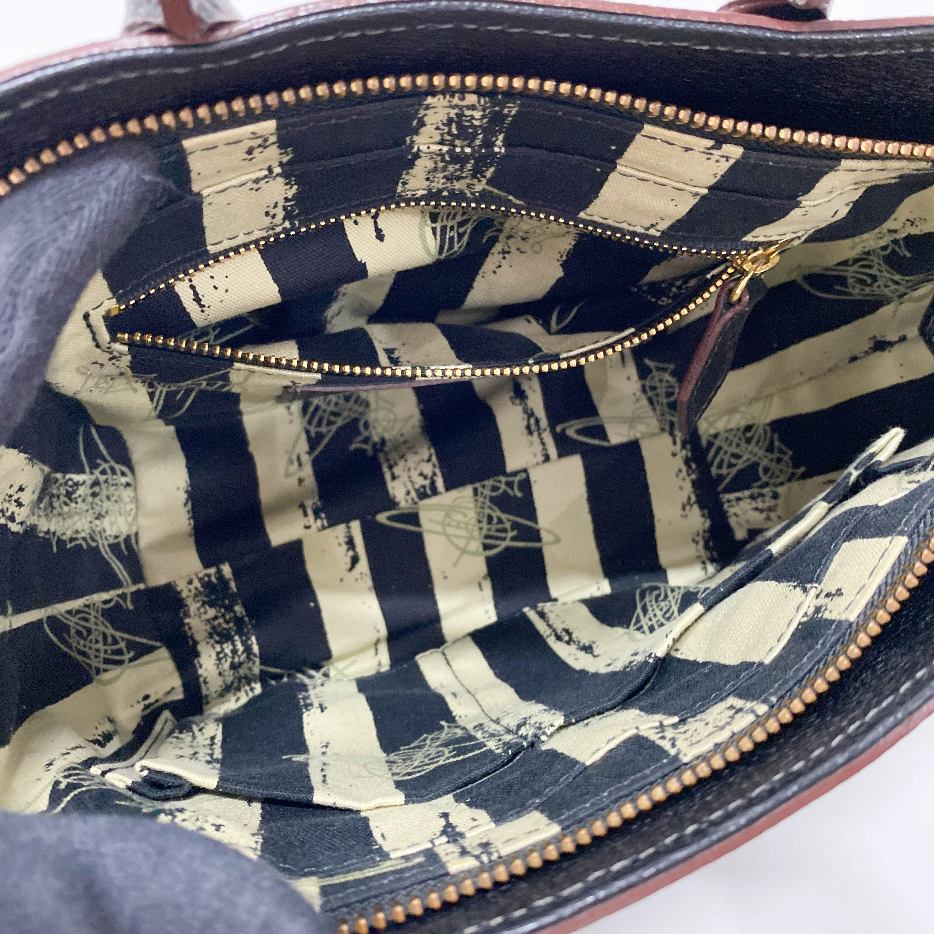 Black/Brown Leather Mini Handbag