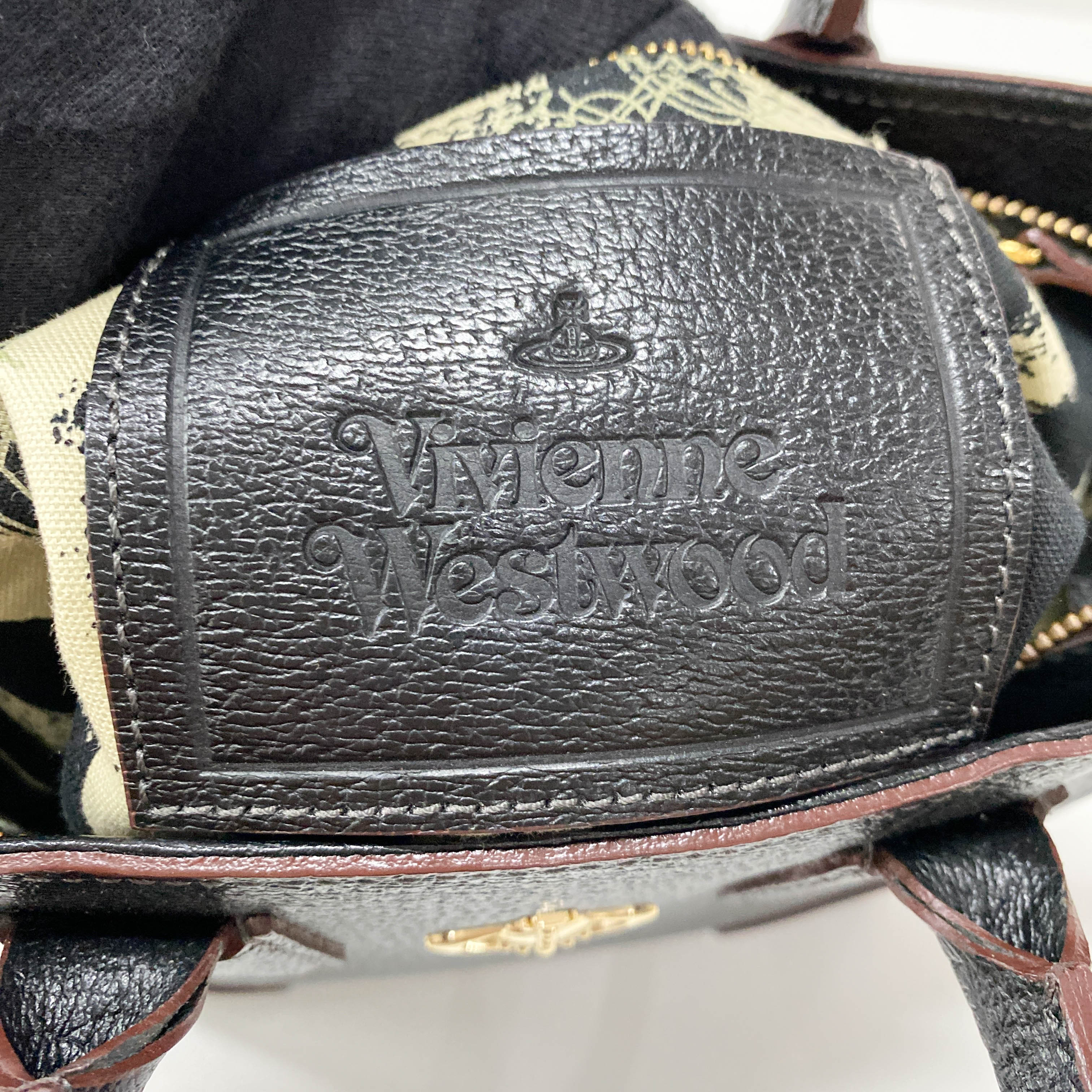 Black/Brown Leather Mini Handbag