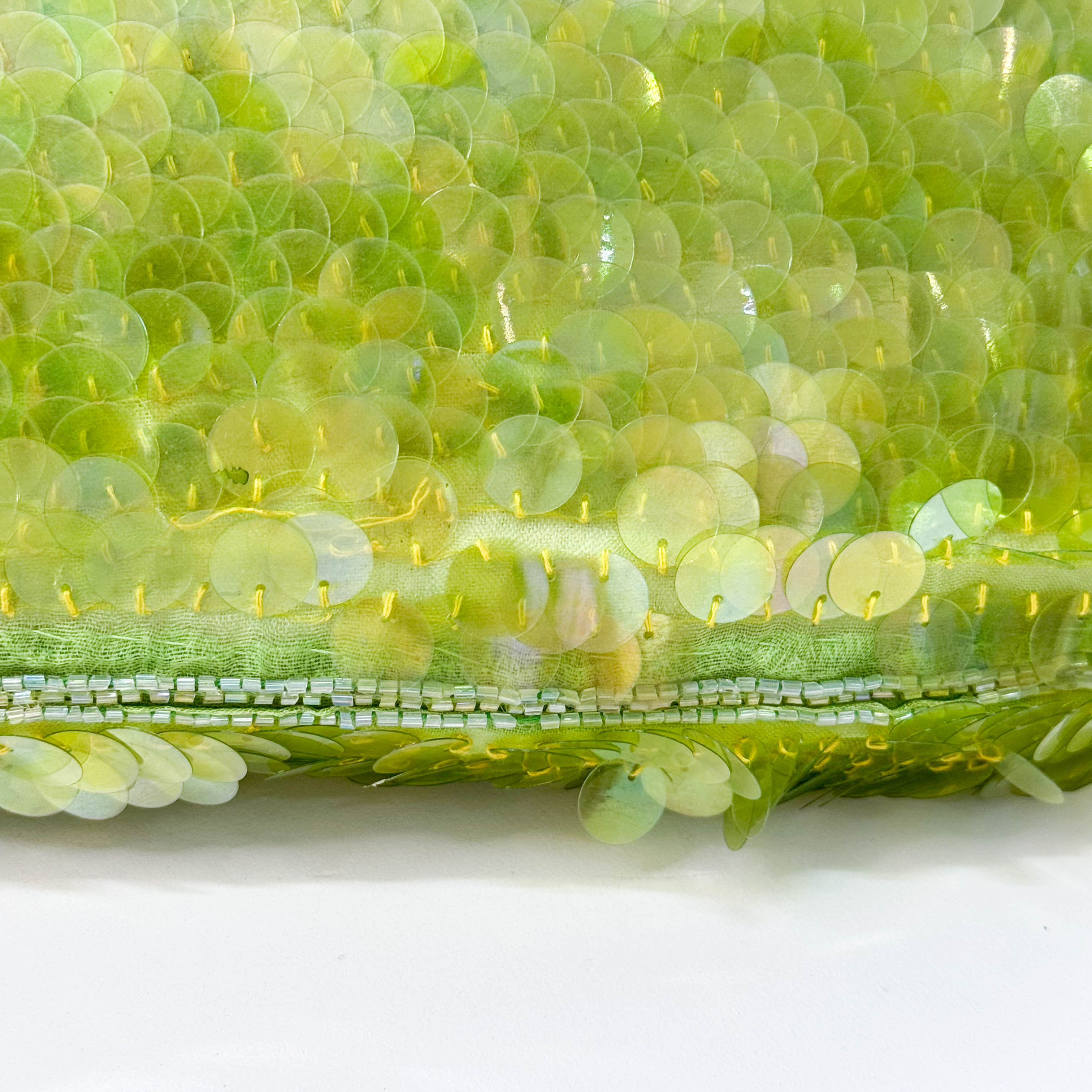 Limited Edition Round Sequin Green Baguette Bag