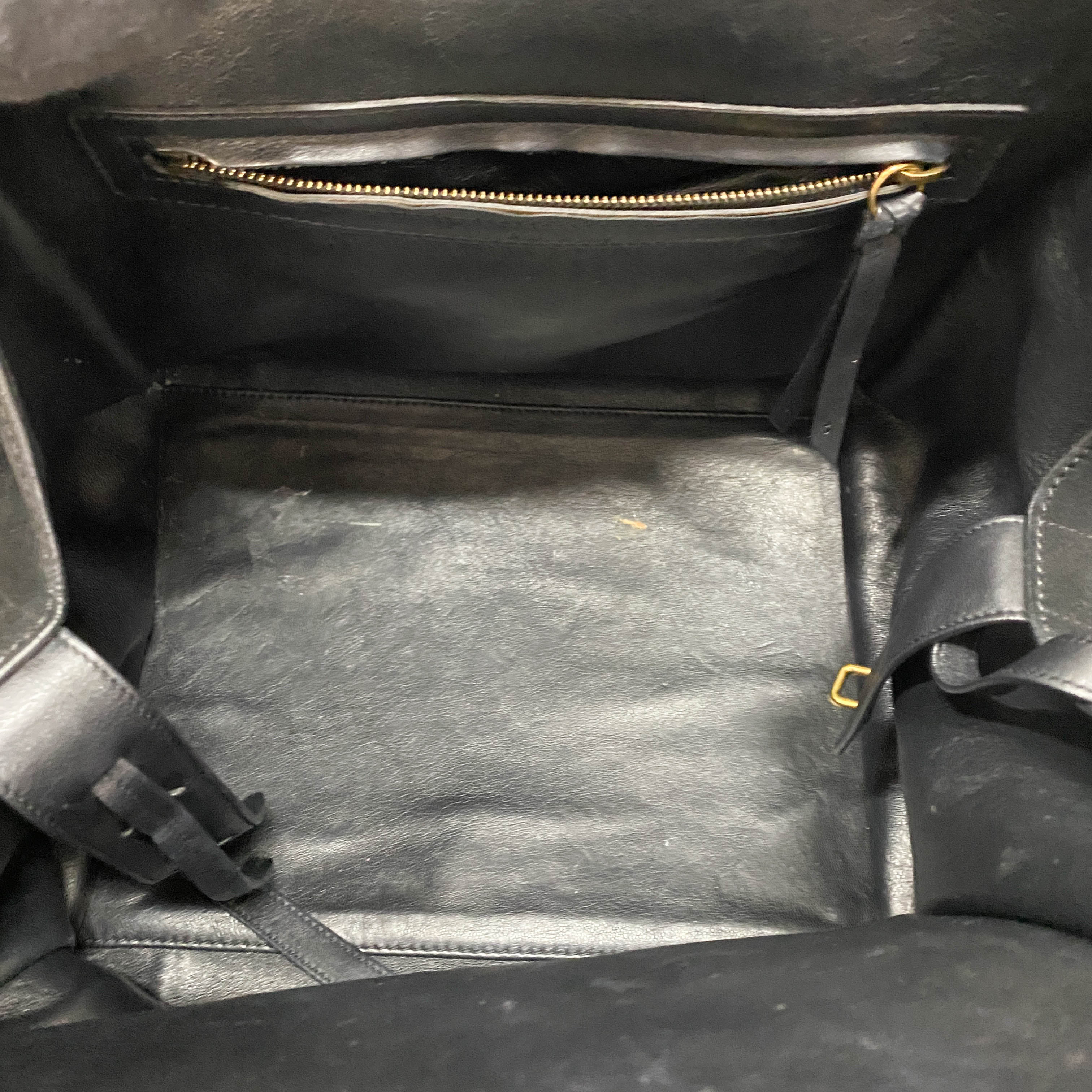 Luggage Black Suede Handbag