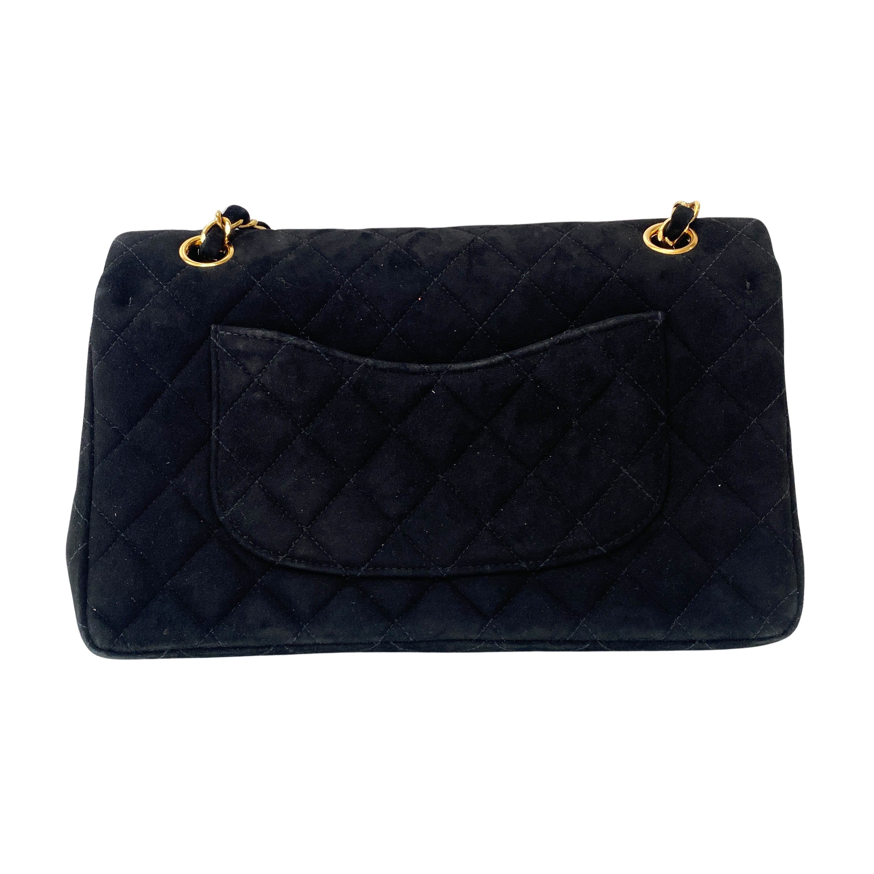 Timeless Classic Flap Black Suede Matelasse 25