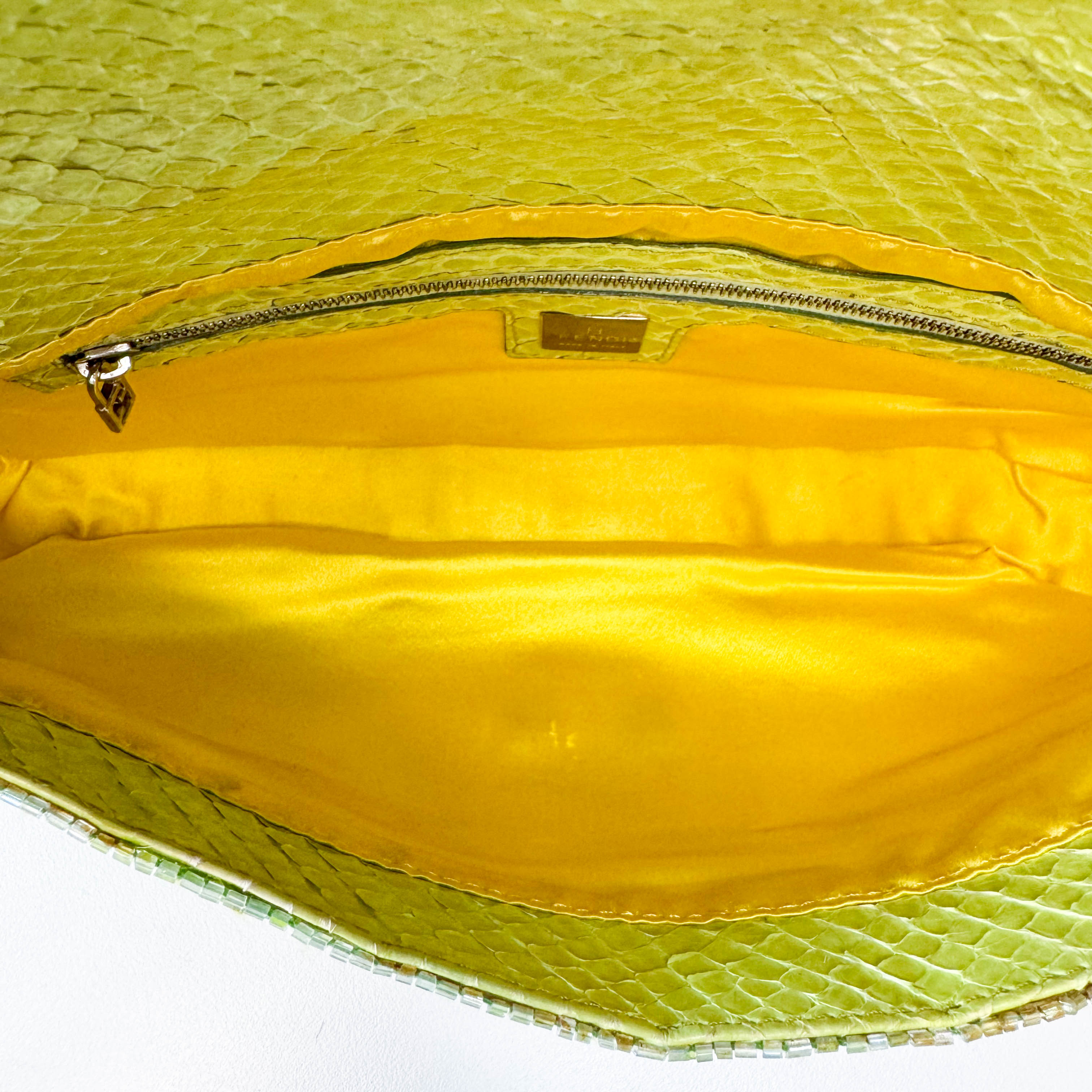 Limited Edition Round Sequin Green Baguette Bag