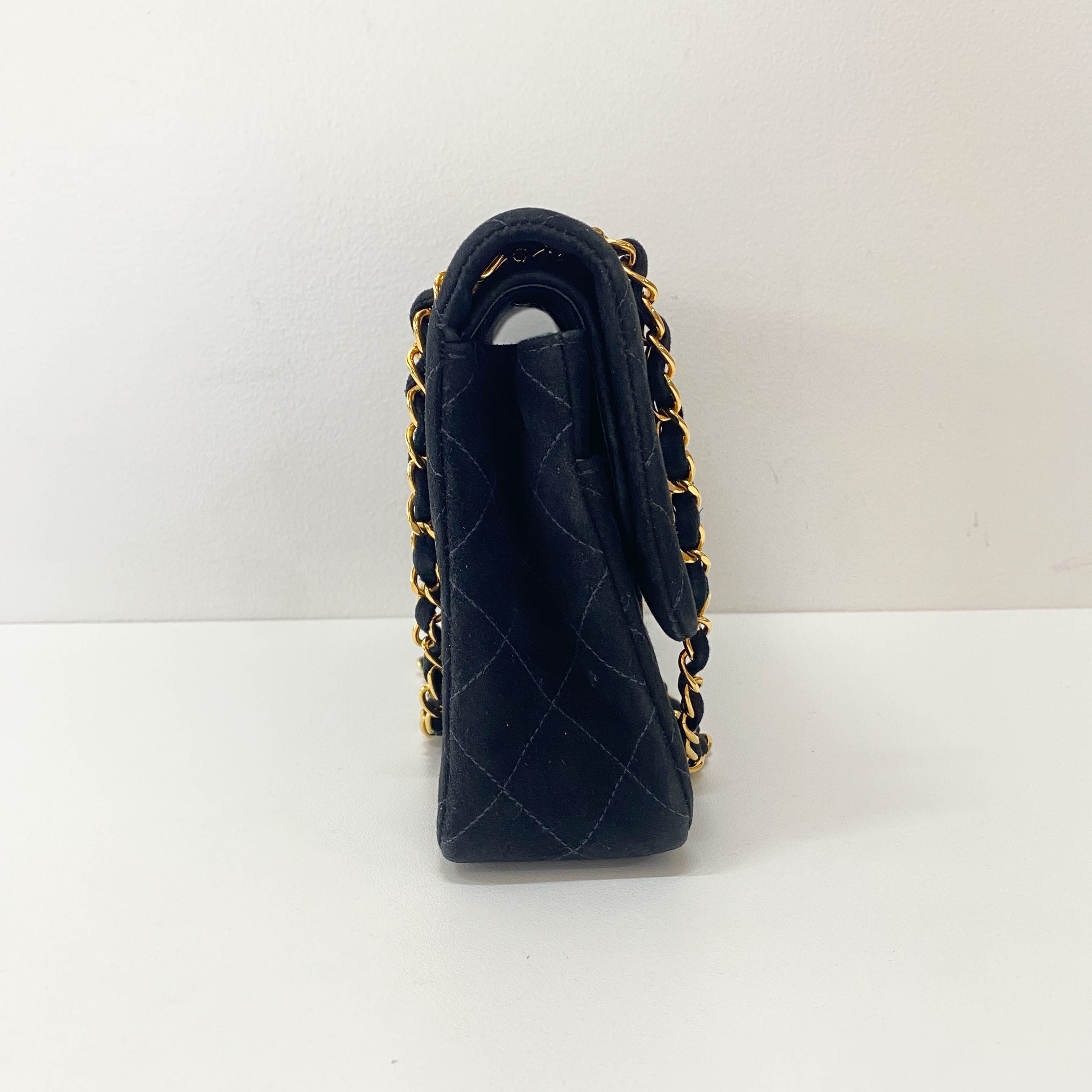 Timeless Classic Flap Black Suede Matelasse 25