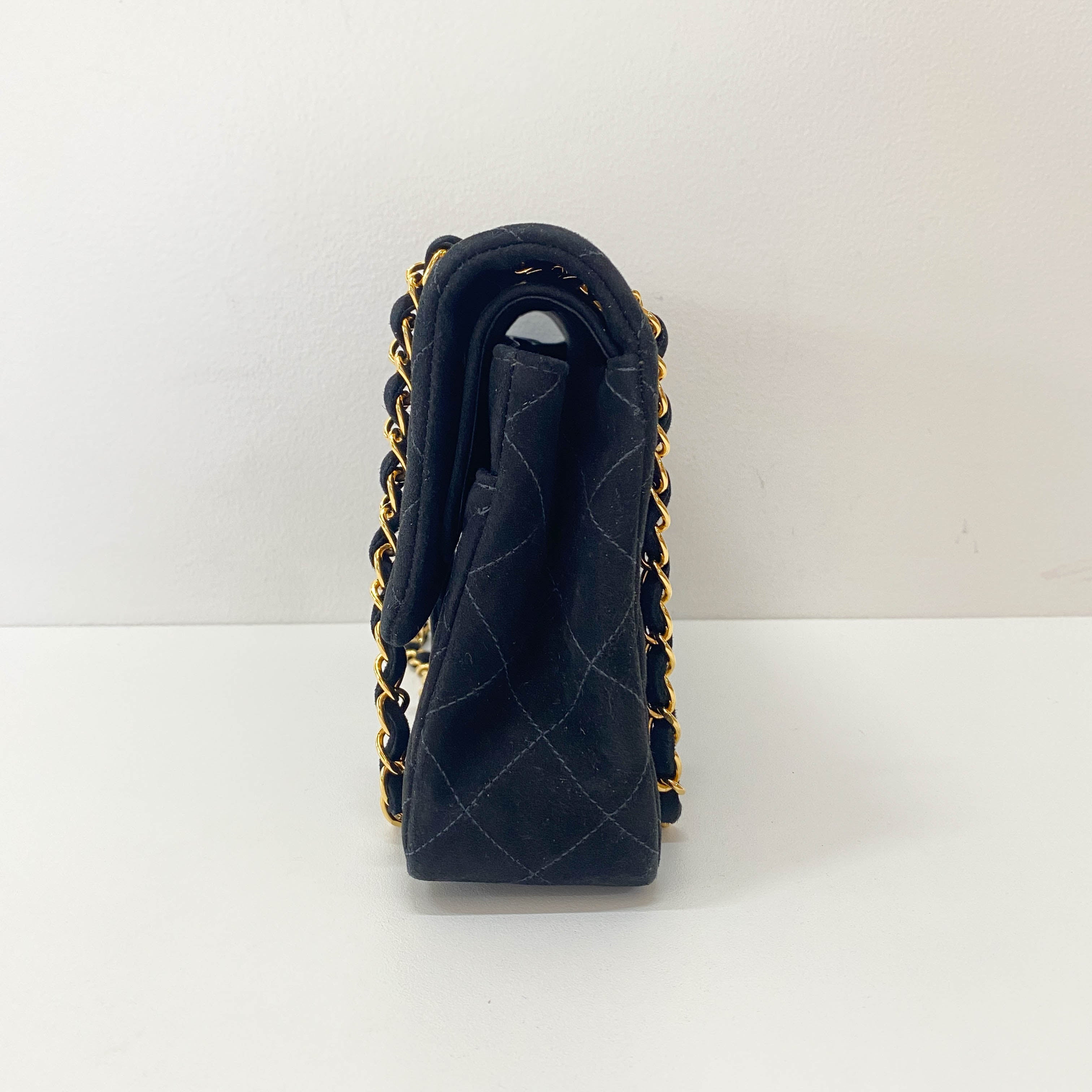 Timeless Classic Flap Black Suede Matelasse 25