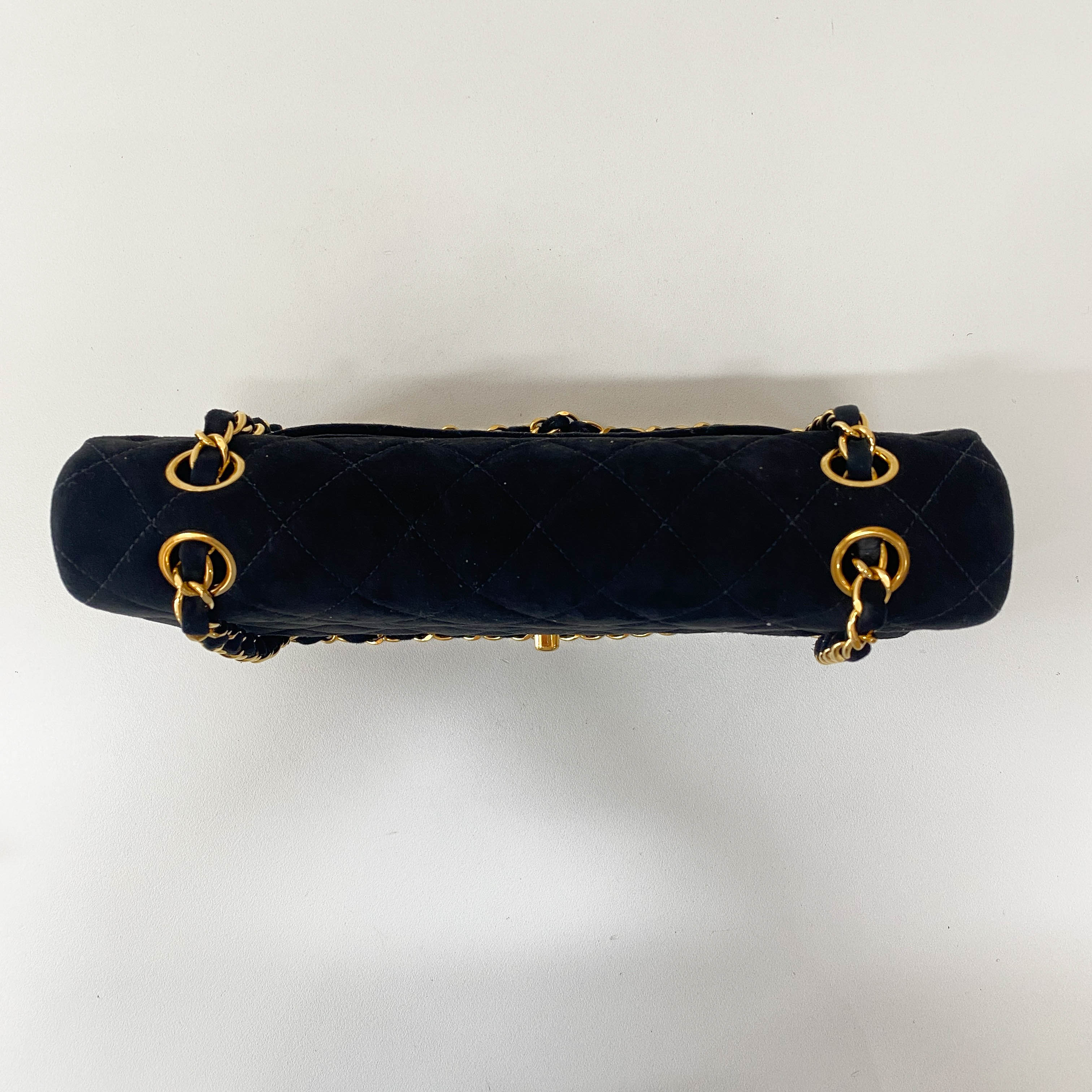 Timeless Classic Flap Black Suede Matelasse 25