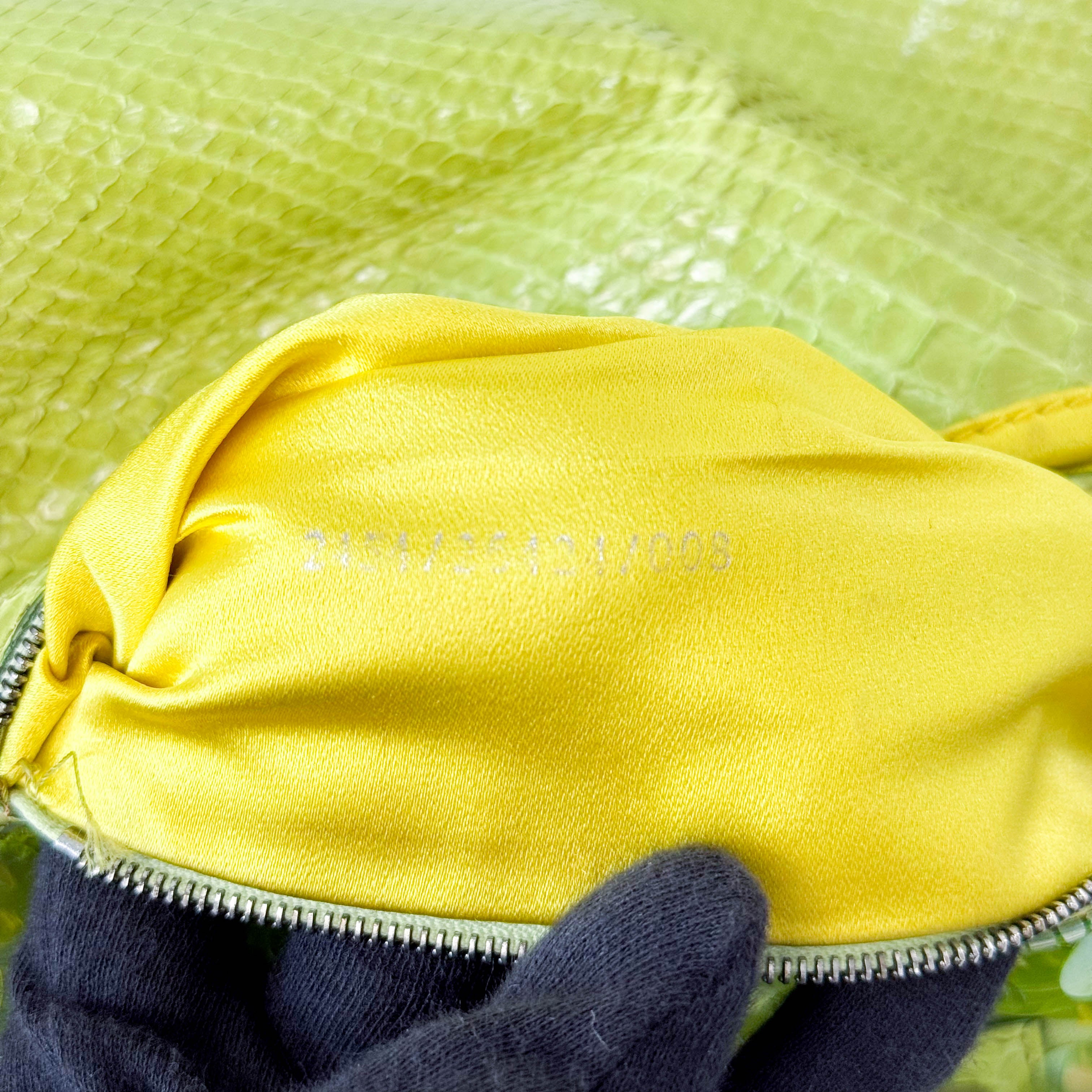 Limited Edition Round Sequin Green Baguette Bag